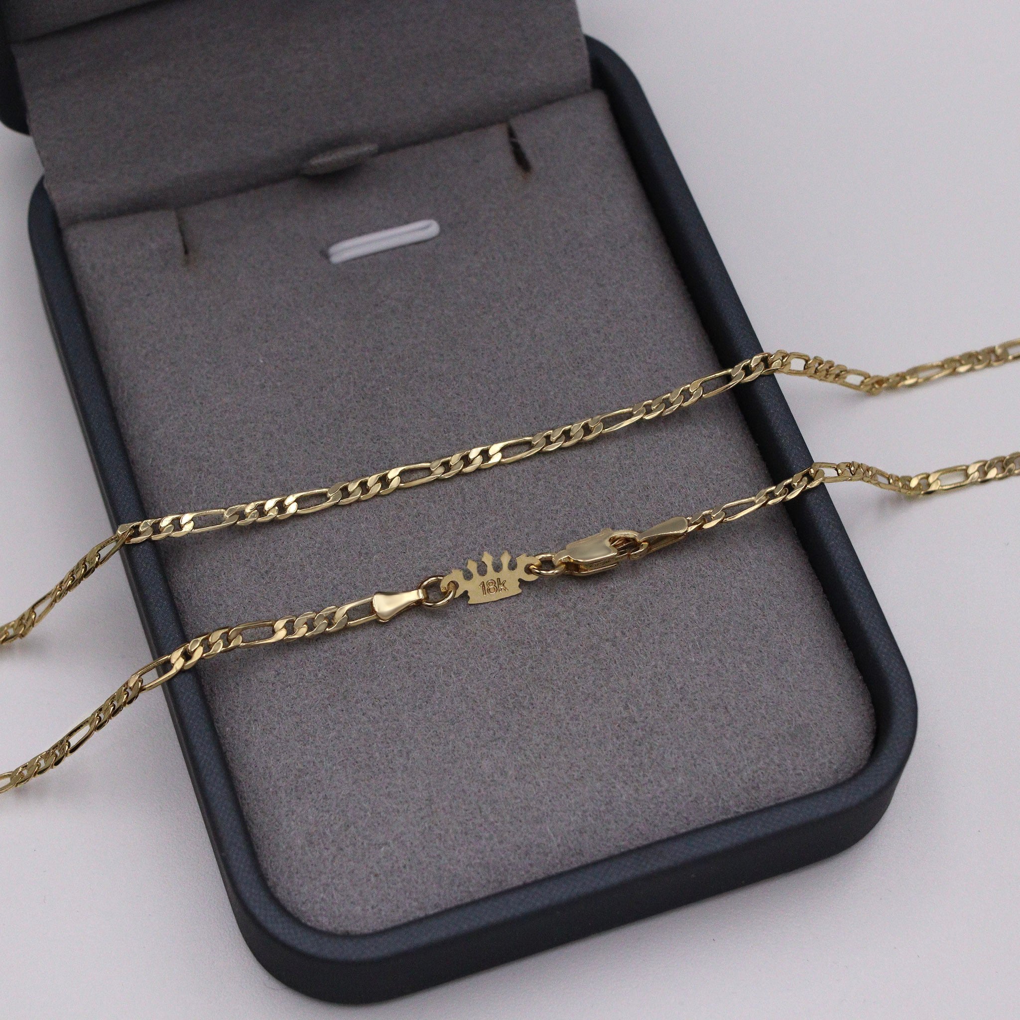 Corrente Fígaro 3mm Banhado a ouro 18k