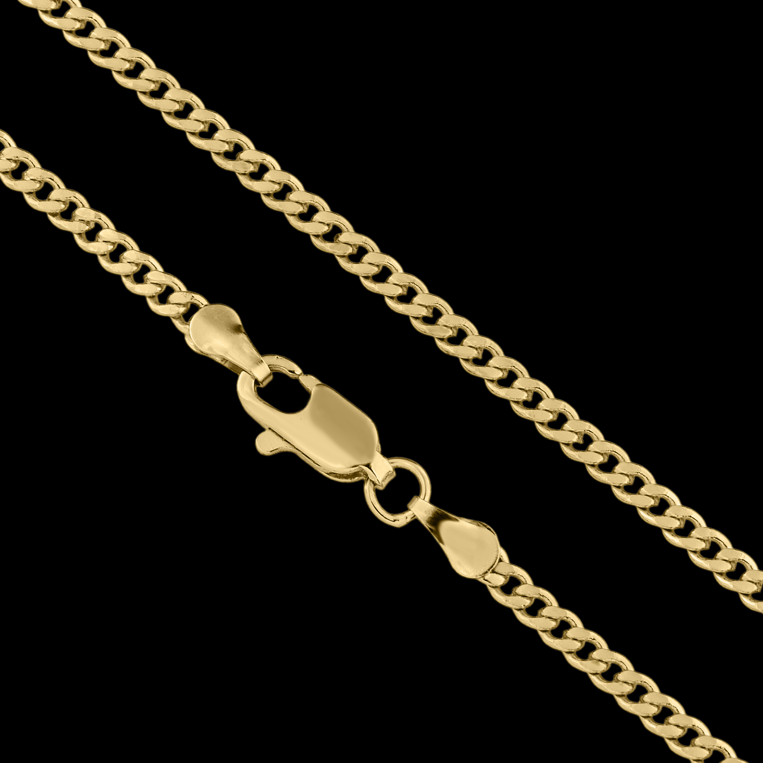 corrente banhada a ouro masculina - grumet 2mm - 18k