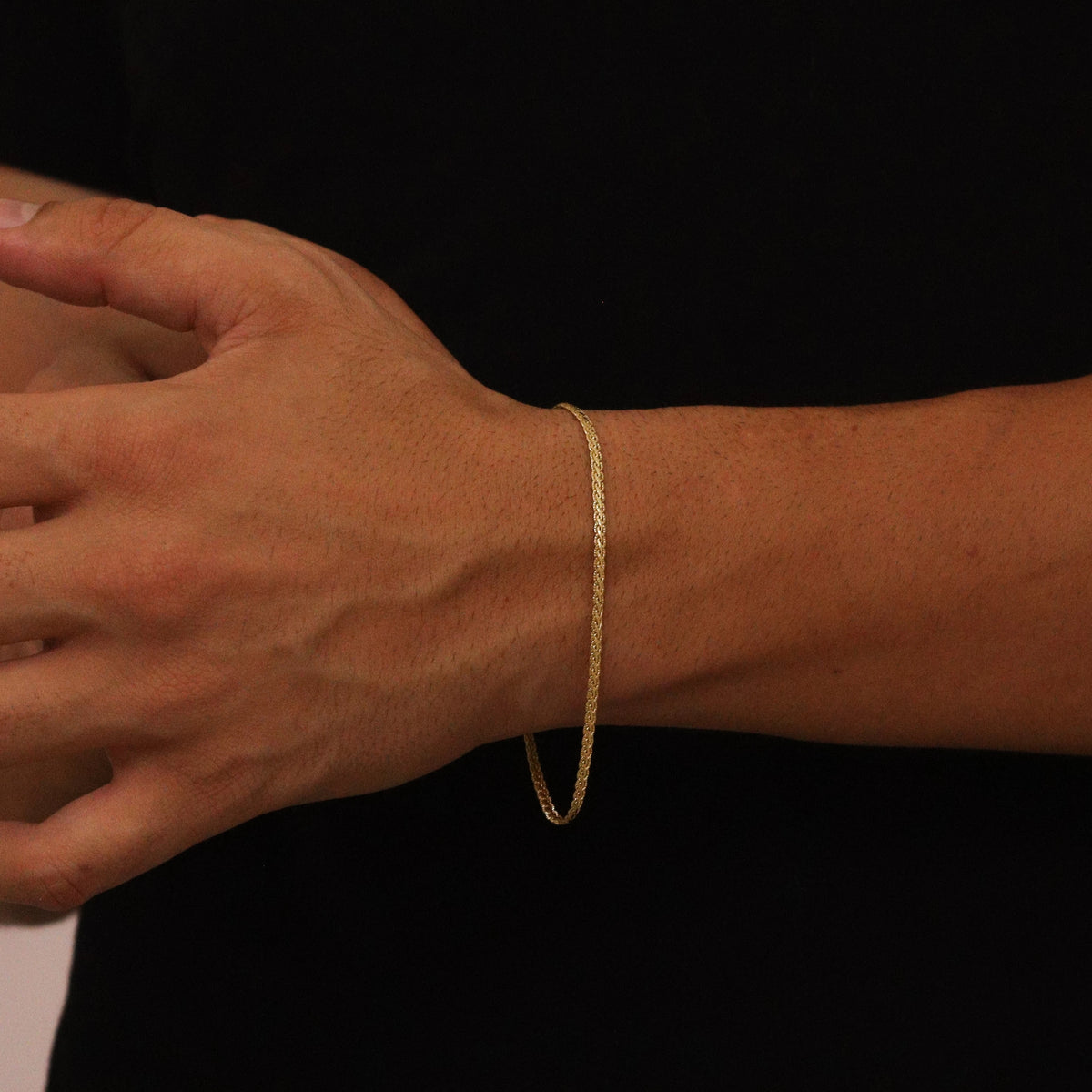 Pulseira Royal Link 2mm banhado a ouro 18k