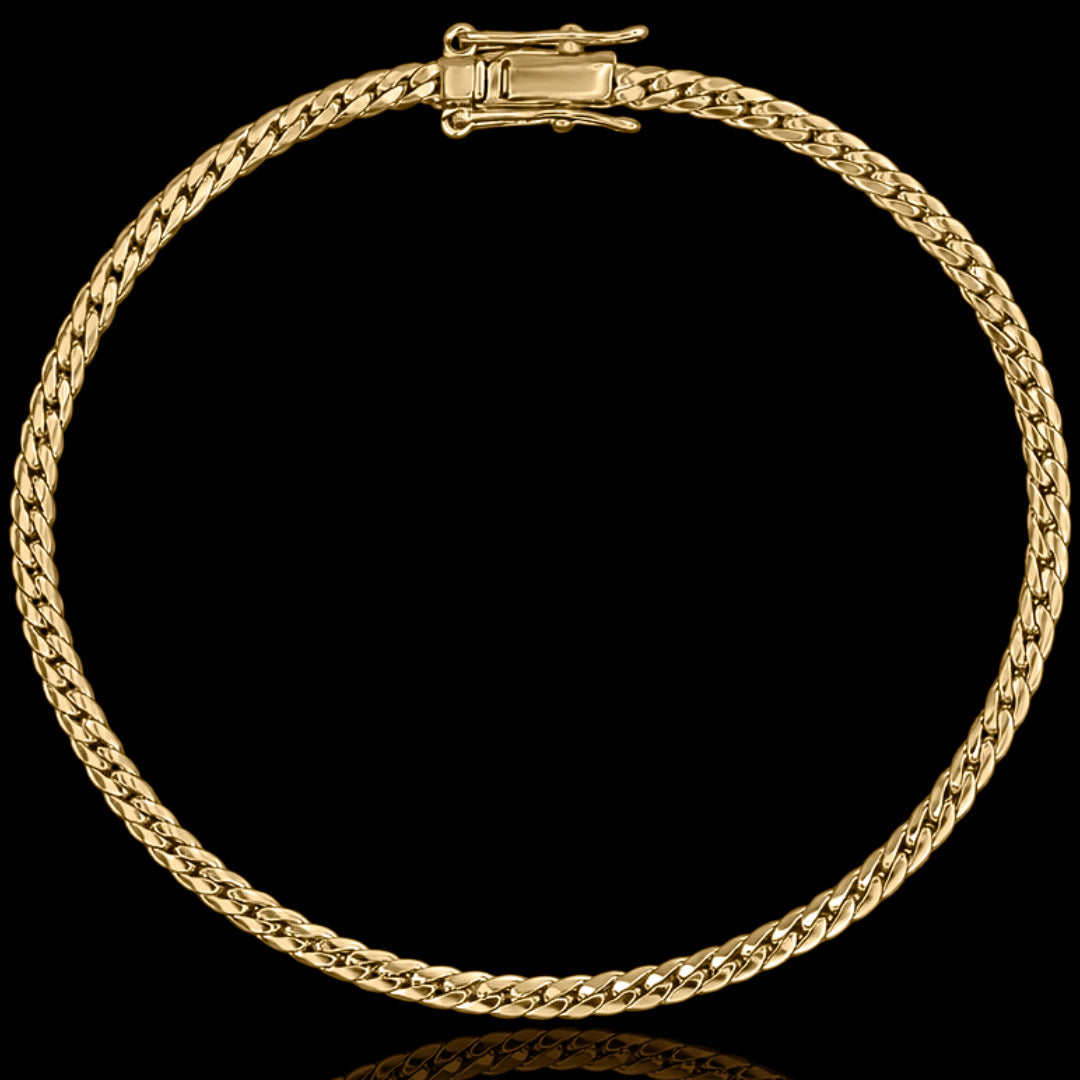 Pulseira Grumet Laminada 3mm Banhada a Ouro 18k