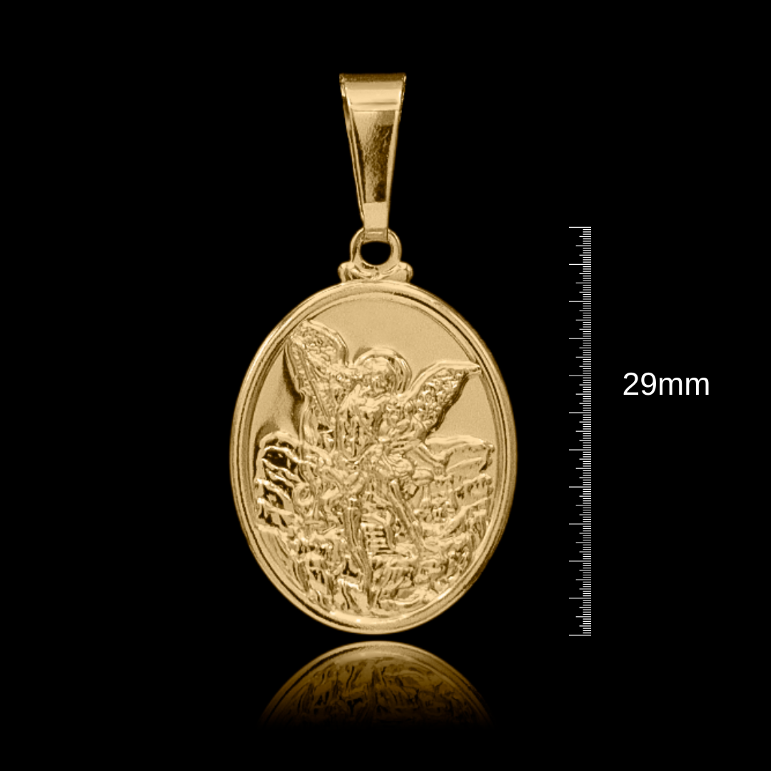 Pingente Miguel Arcanho 29mmx20mm banhado a ouro 18k