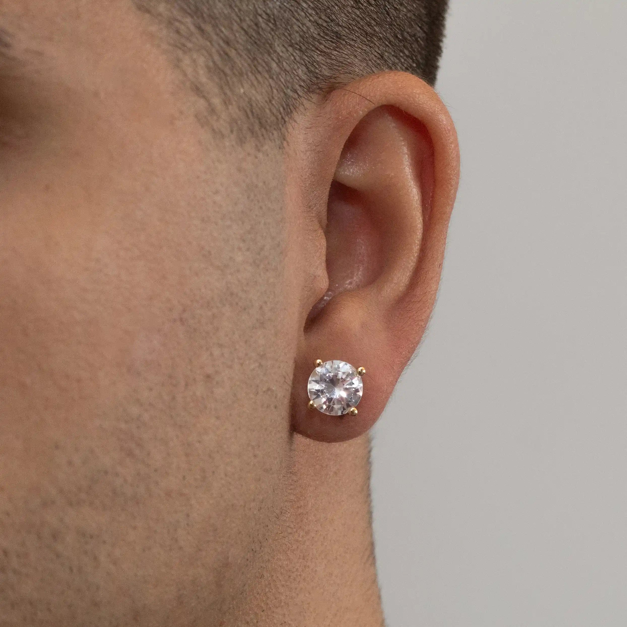 Brincos Zircônia 10mm Banhado a Ouro 18k