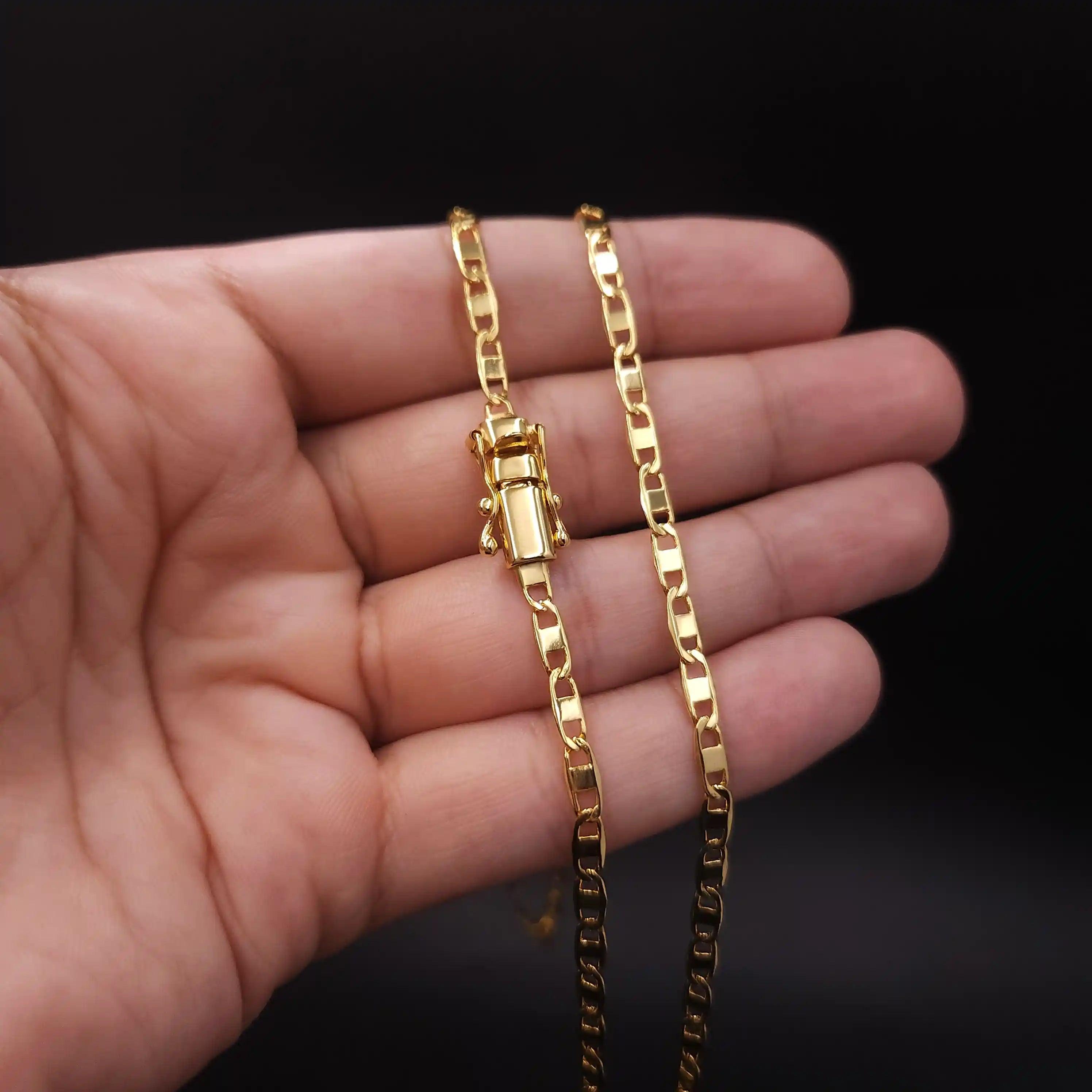 corrente de ouro masculina - piastrine 4mm - 18k