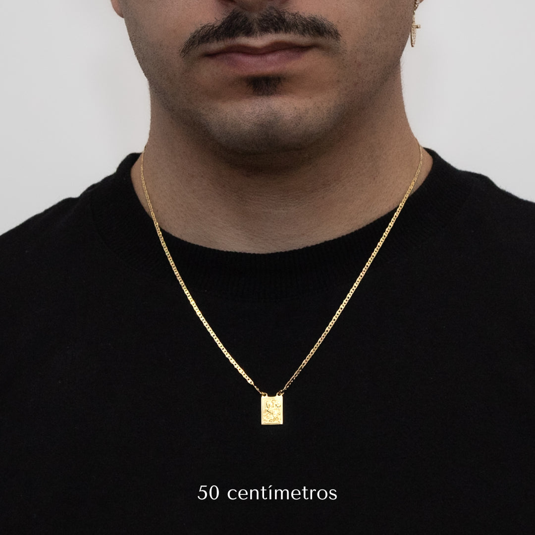 Escapulario masculino - são jorge banhado a ouro 18k