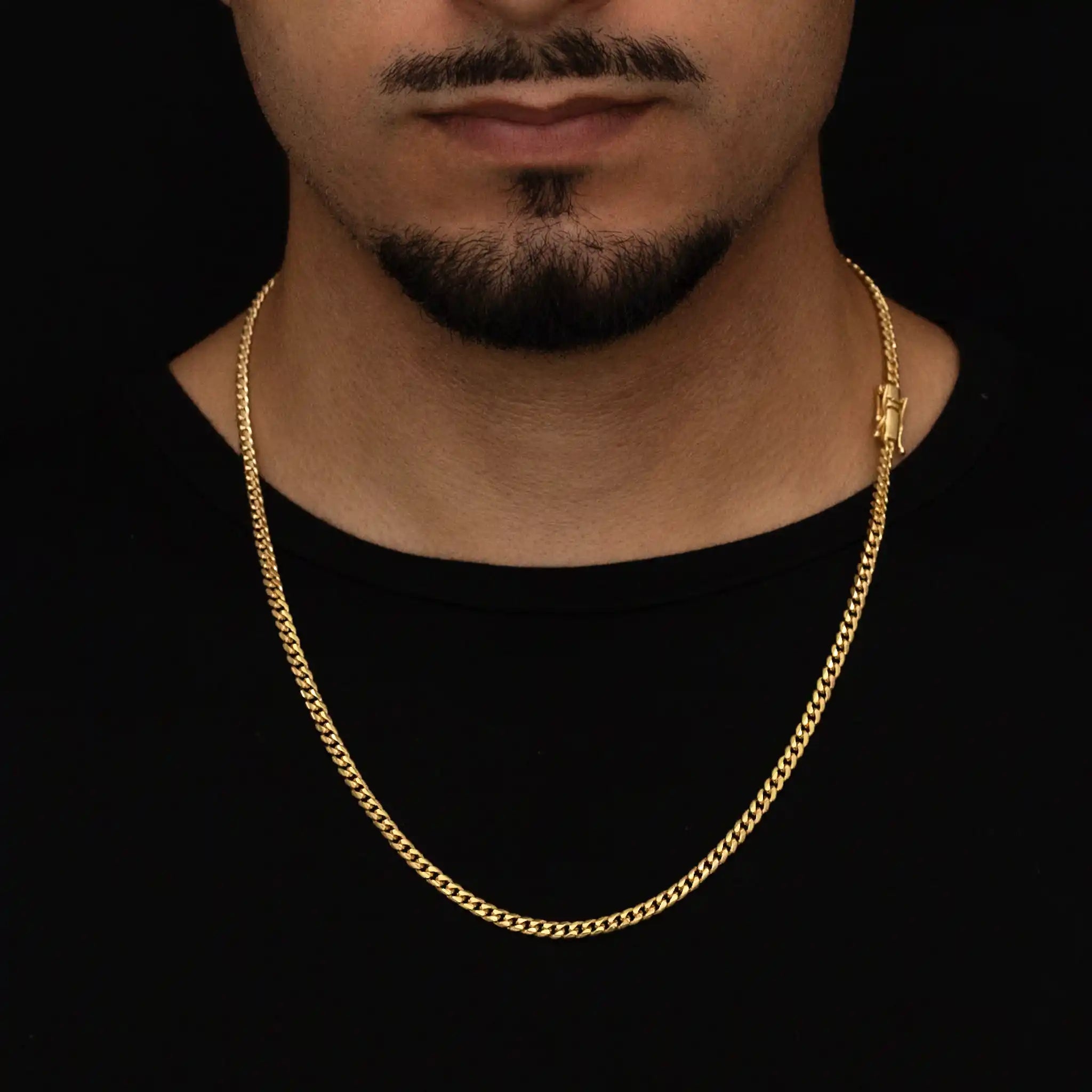 Corrente Cuban 4mm banhado a ouro 18k
