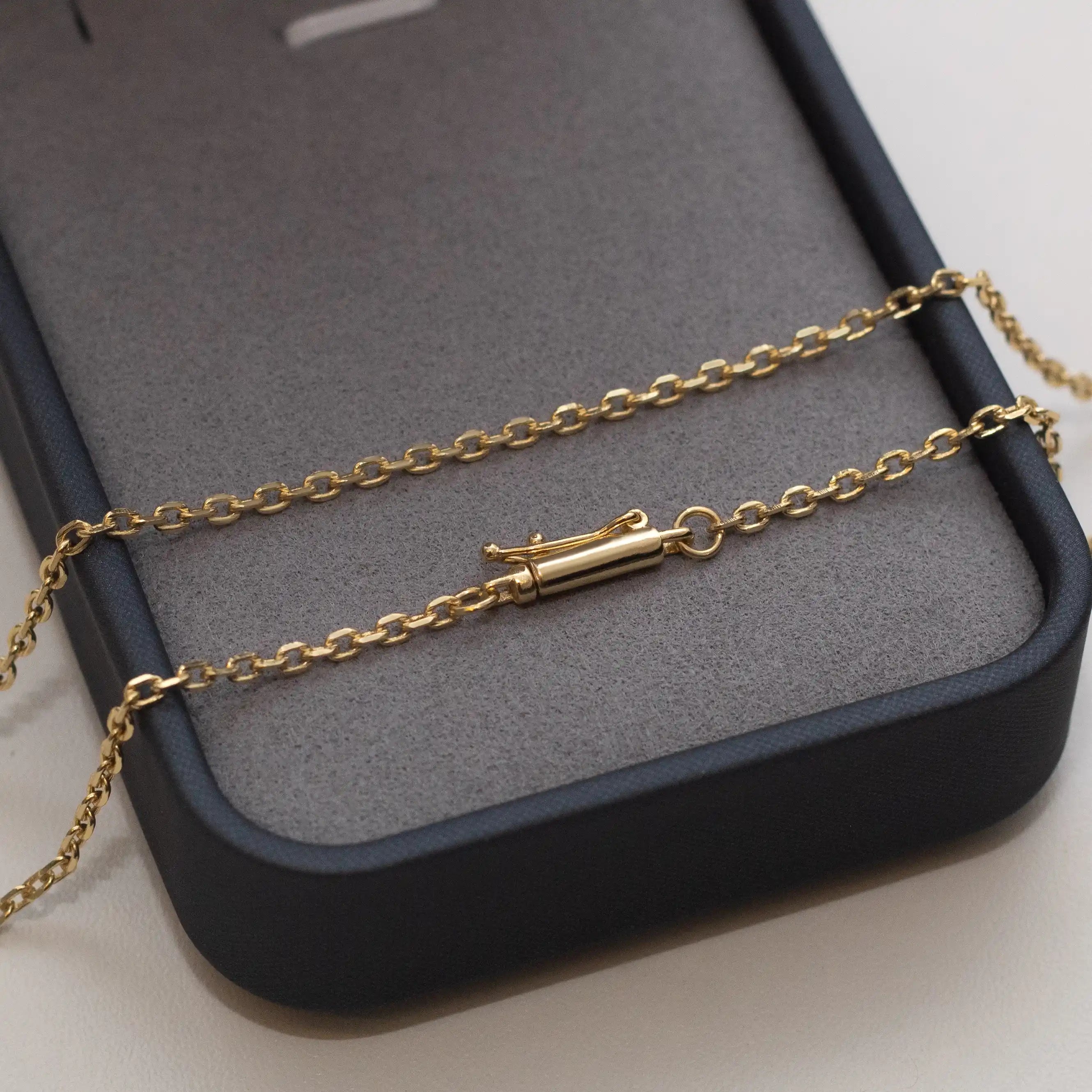 corrente banhada a ouro masculina - cartier cadeado 2mm - 18k