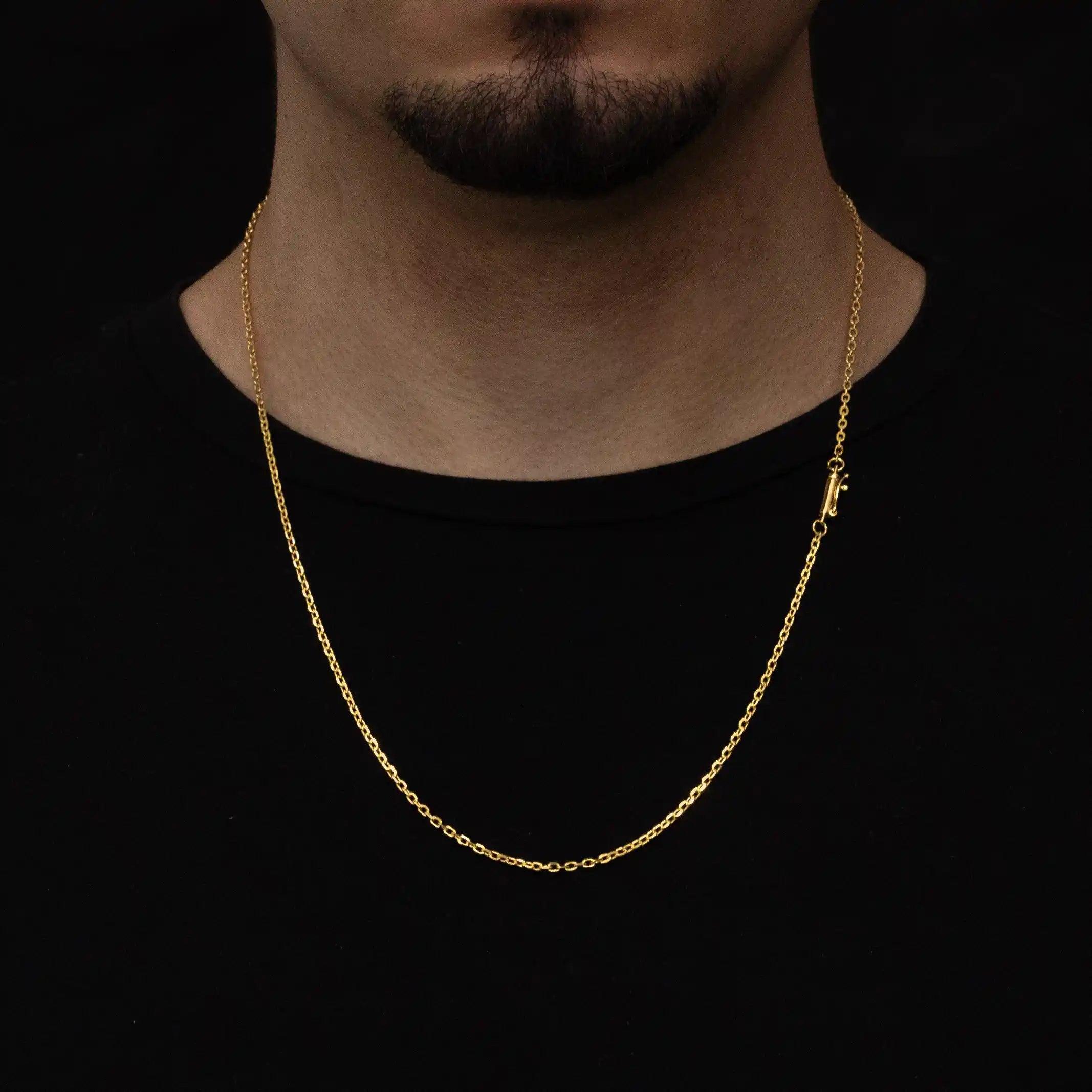 corrente cartier cadeado masculina banhado a ouro 18k no pescoço