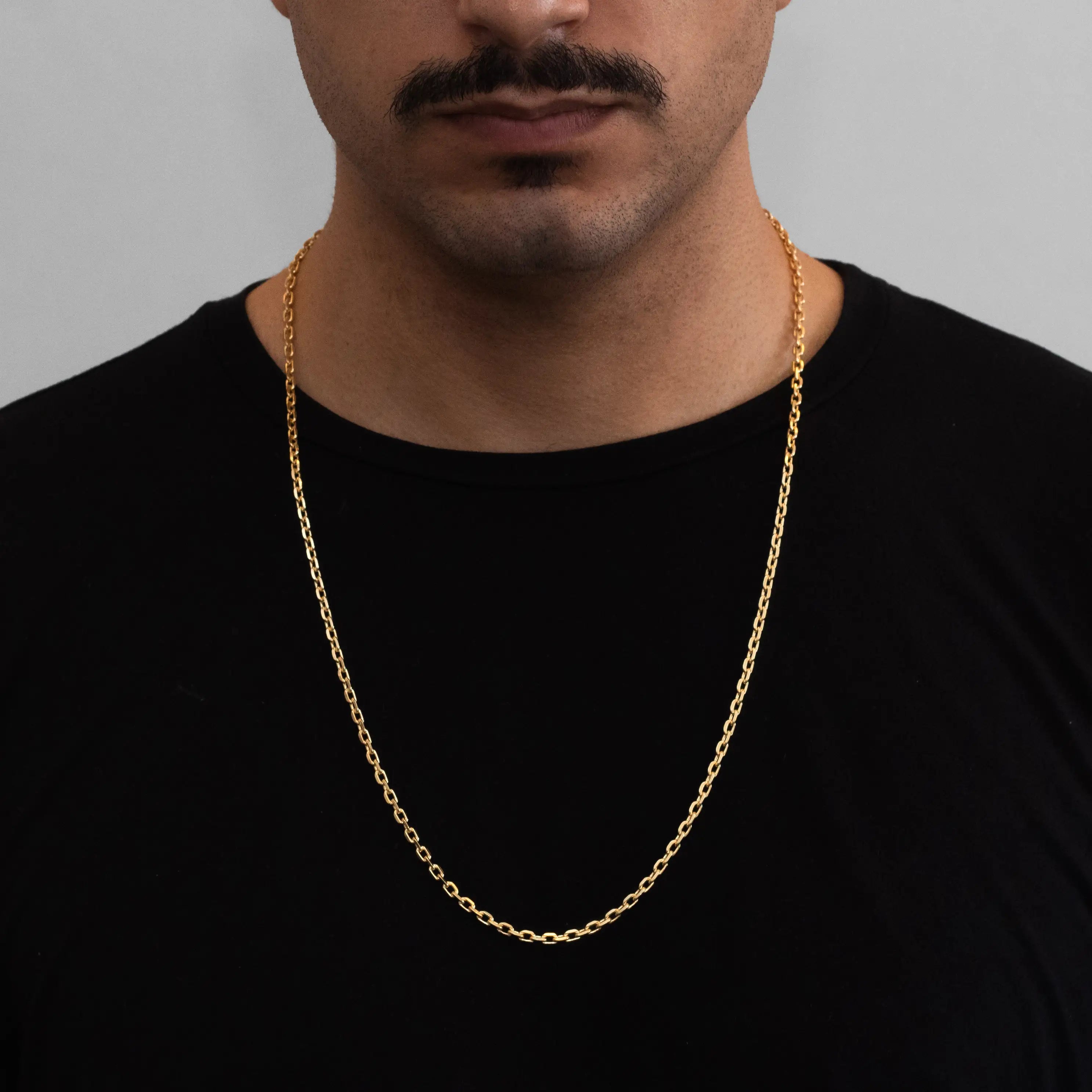 Corrente Cartier Cadeado 3,5mm Banhado a Ouro 18k