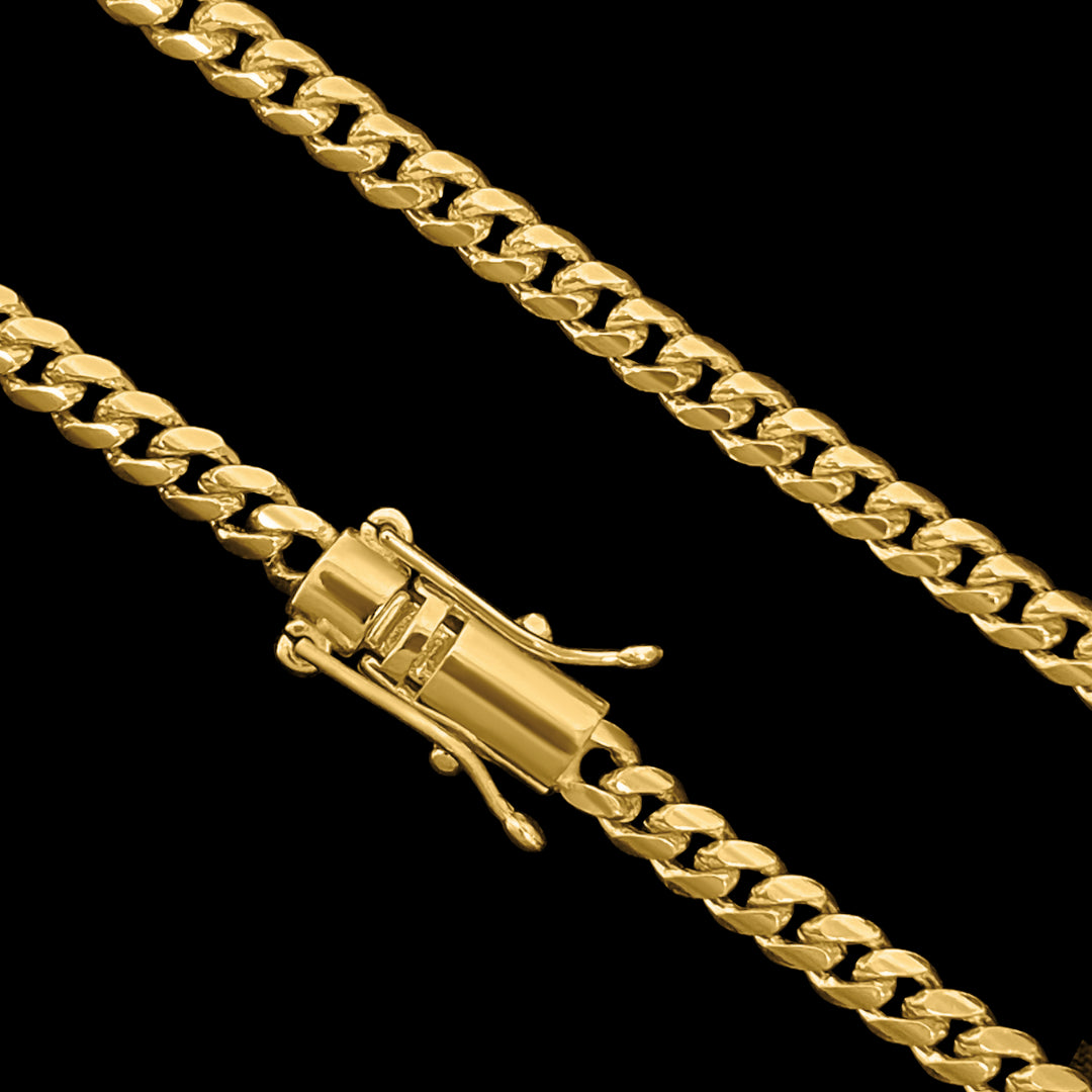 corrente masculina banhada a ouro - cuban - 18k