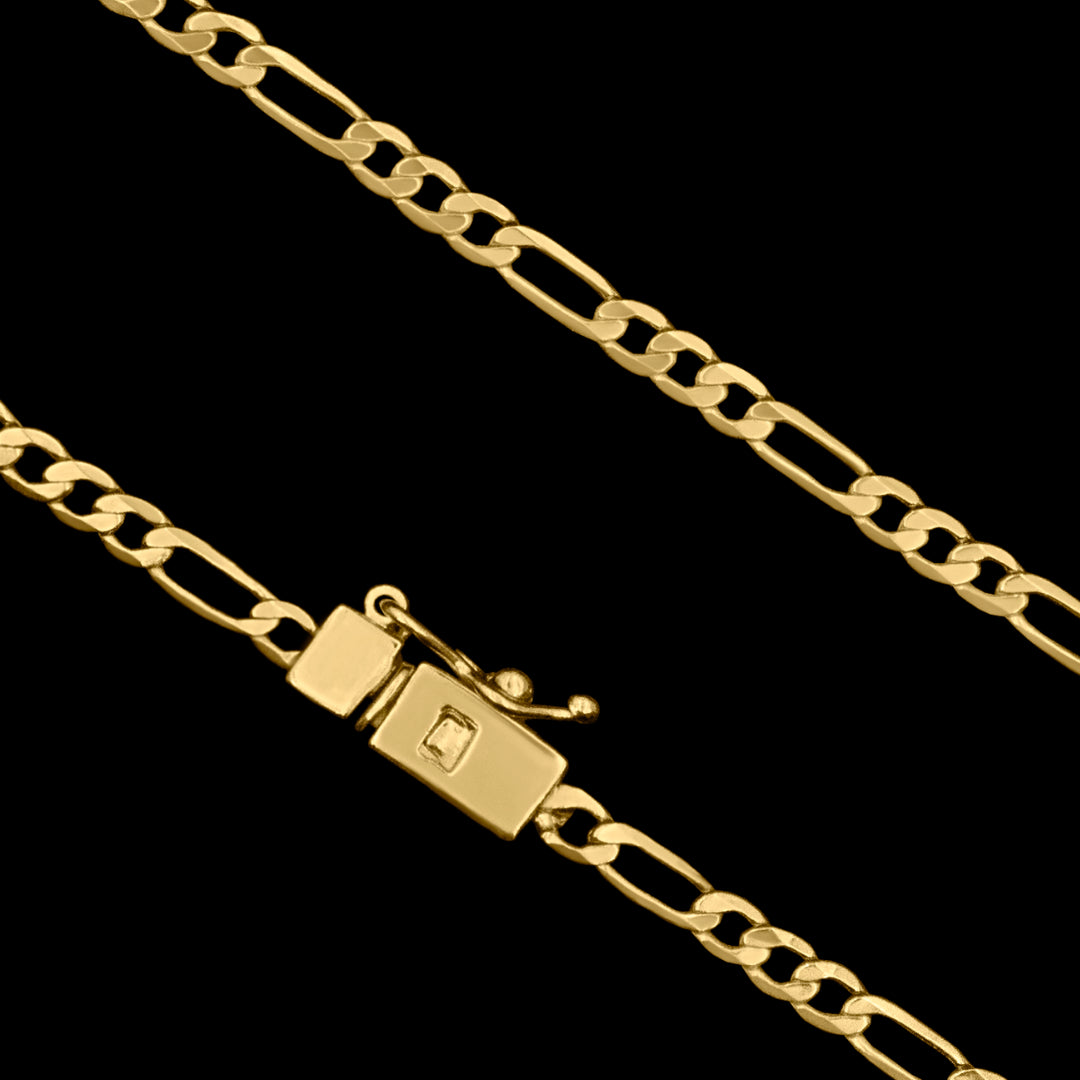 Corrente Fígaro 3mm Banhado a Ouro 18k