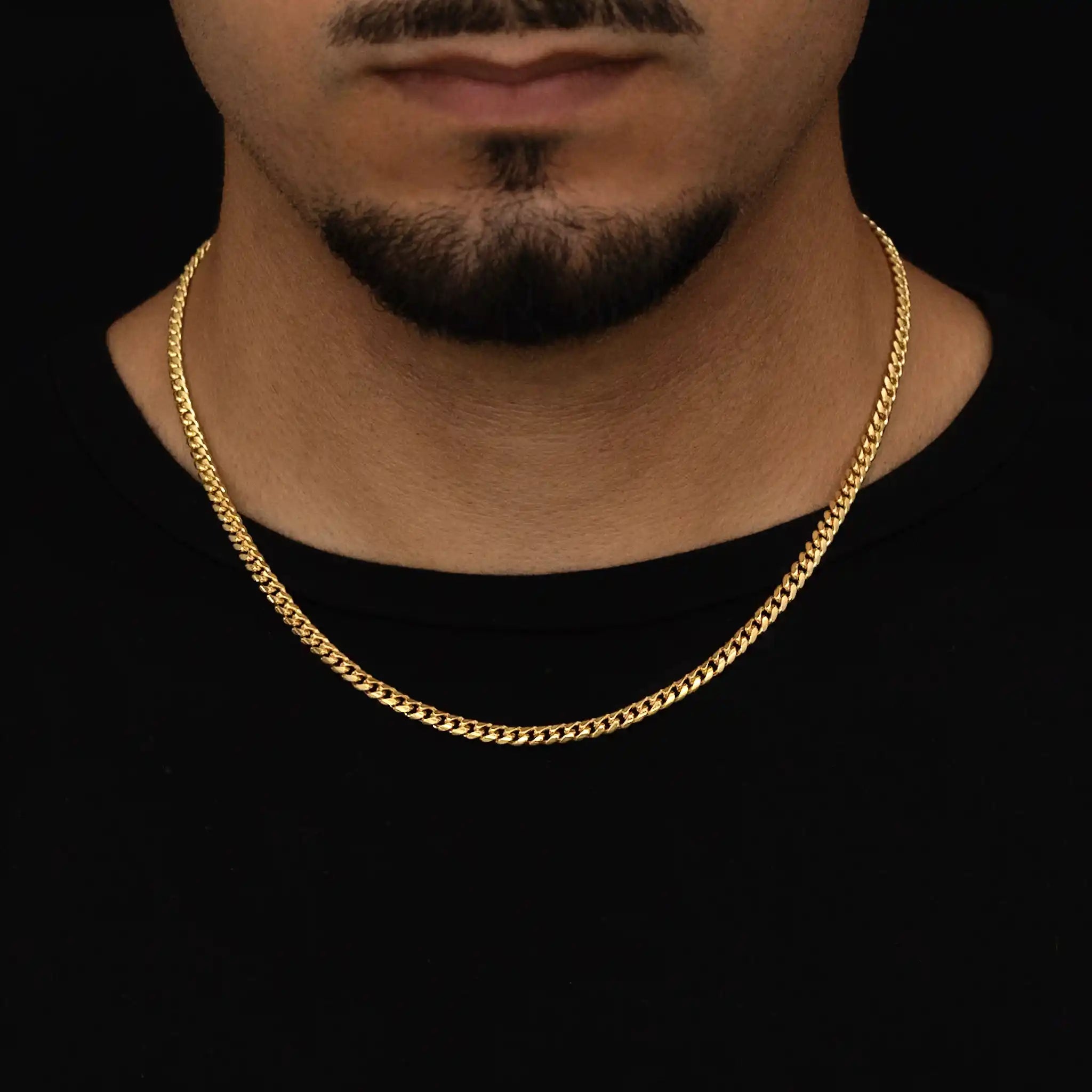 Corrente Cuban 4mm banhado a ouro 18k