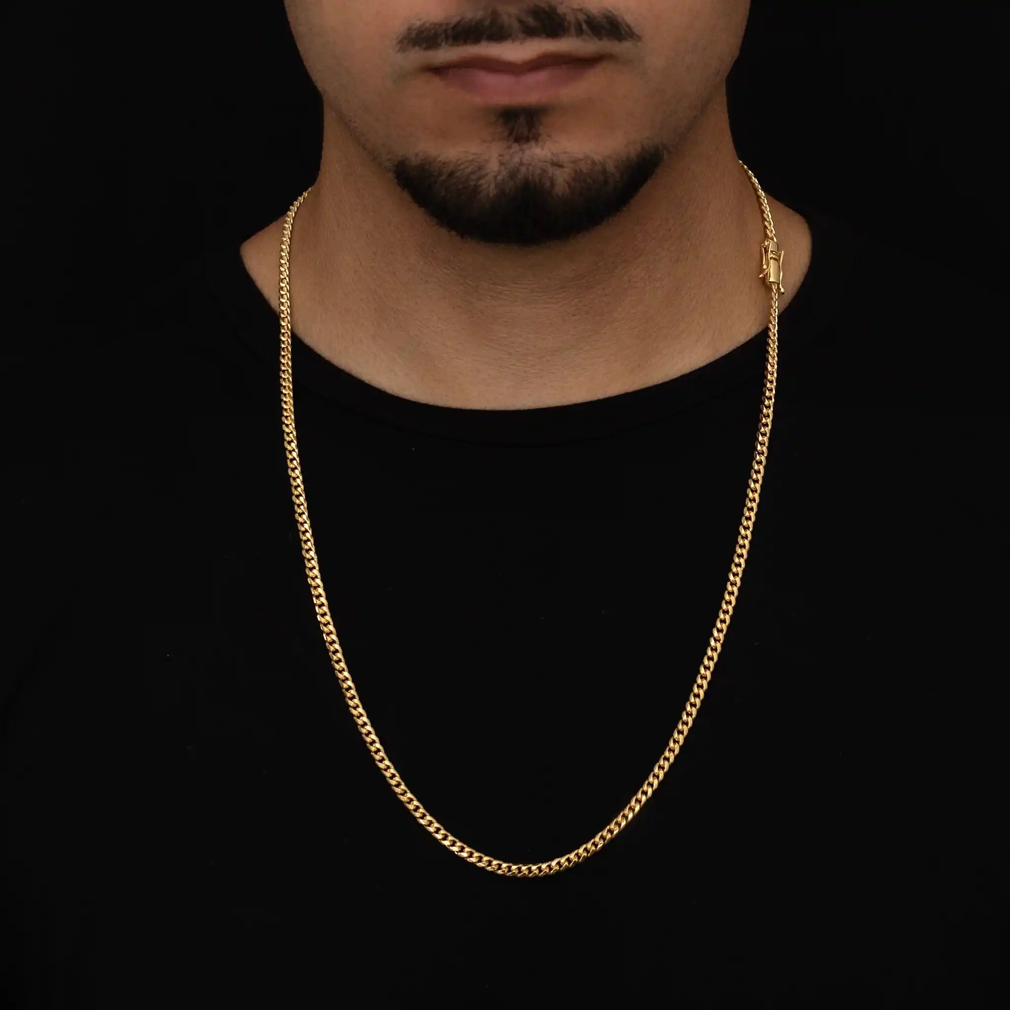 Corrente Cuban 4mm banhado a ouro 18k