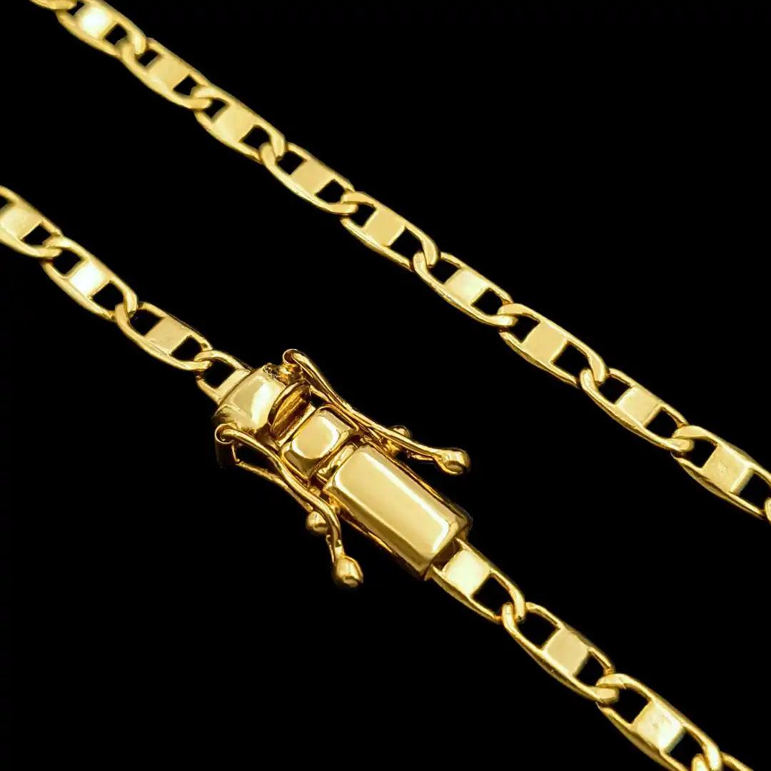 corrente banhada a ouro masculina - piastrine 4mm - 18k