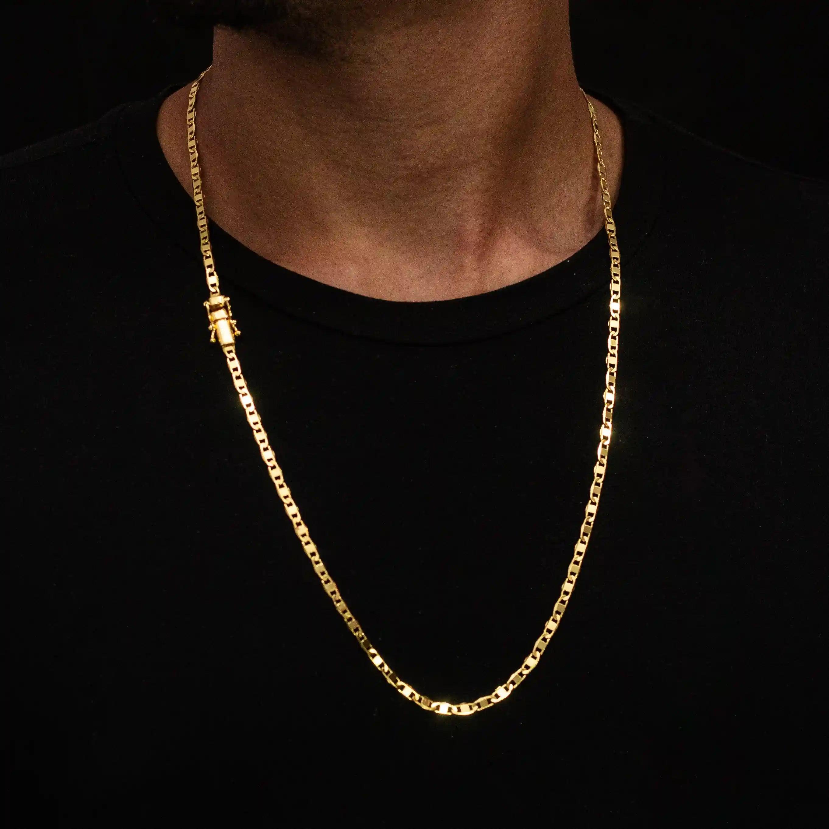 corrente de ouro masculina - piastrine 4mm - 18k