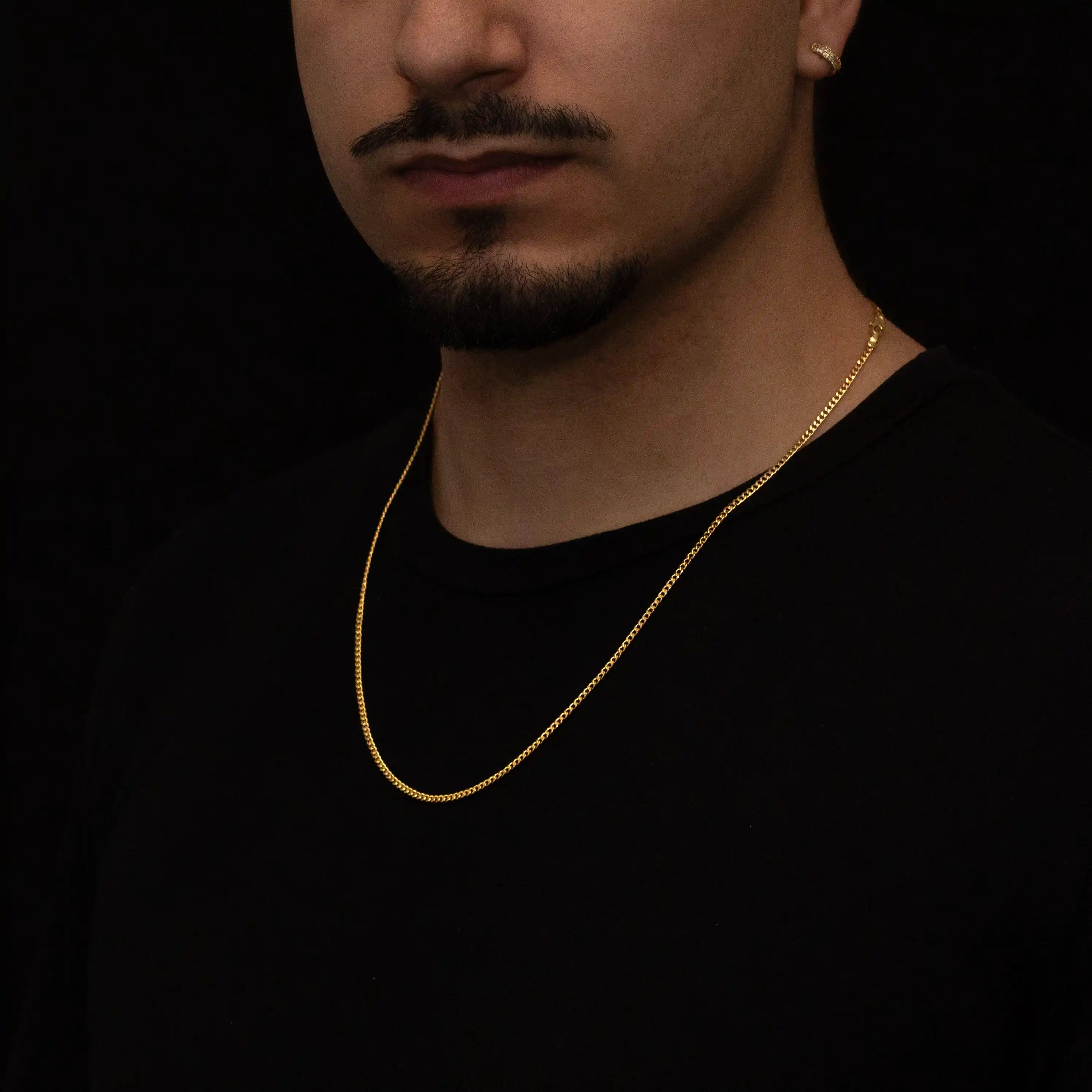 corrente de ouro masculina - grumet 2mm 60cm - 18k