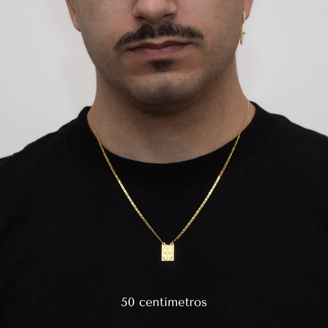 Escapulário São Bento Banhado a Ouro 18k