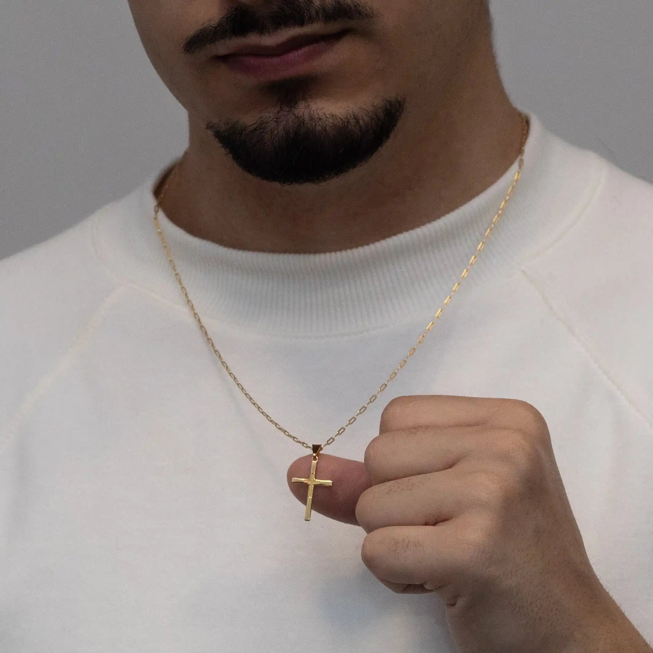 kit corrente com pingente banhado a ouro 18k