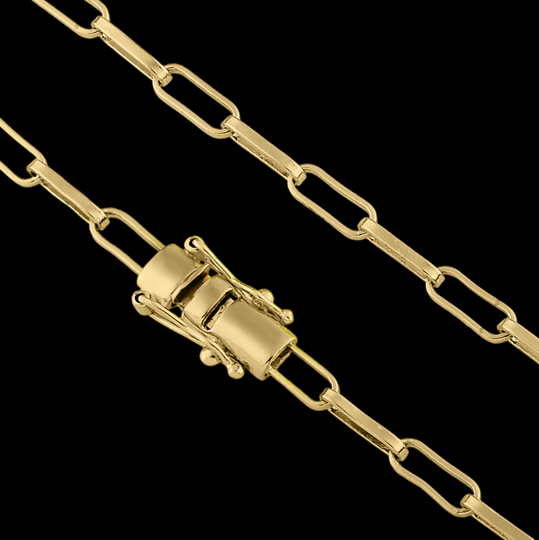 corrente banhada a ouro masculina - cartier 4mm - 18k