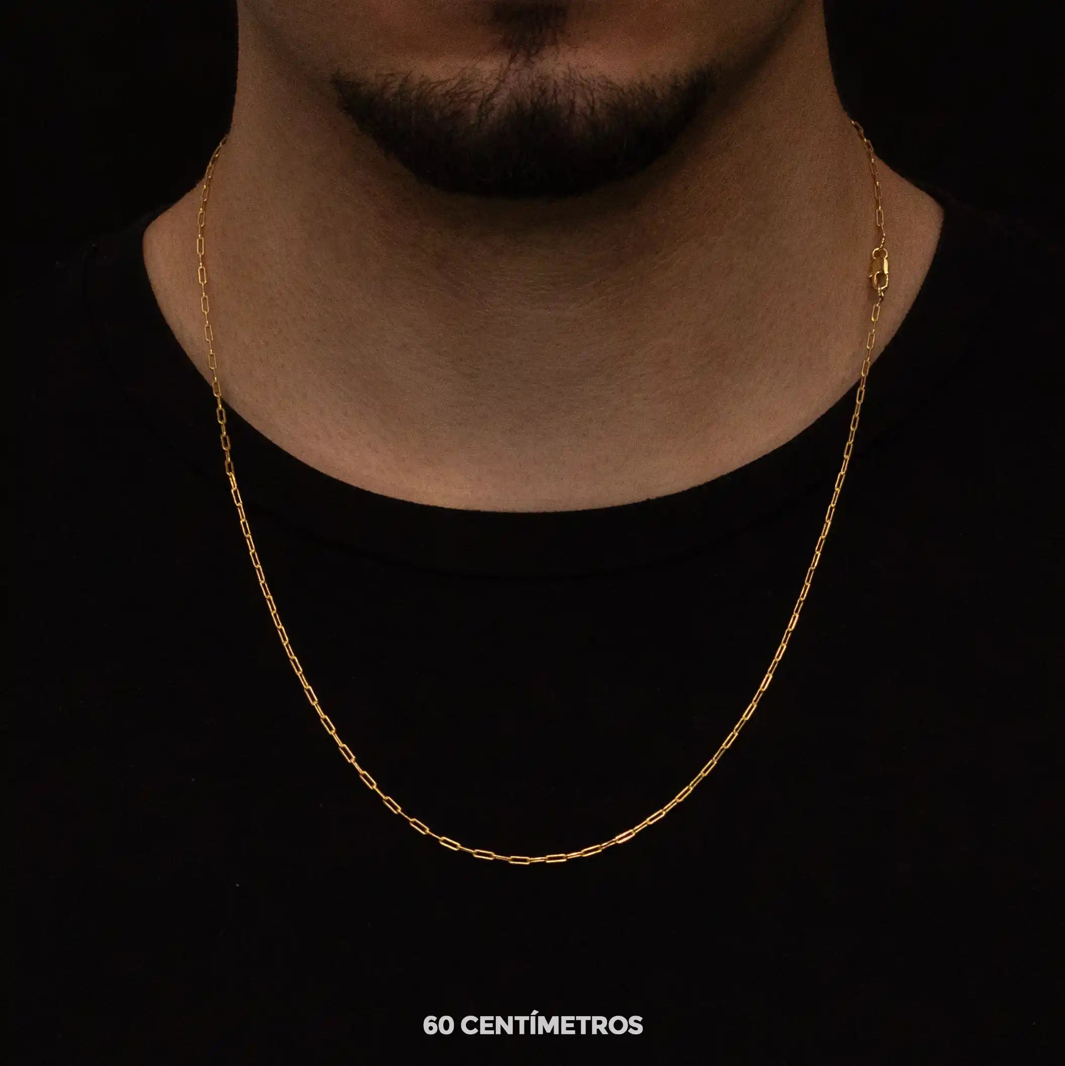 corrente banhada a ouro masculina - cartier long 2mm 60cm - ouro 18k