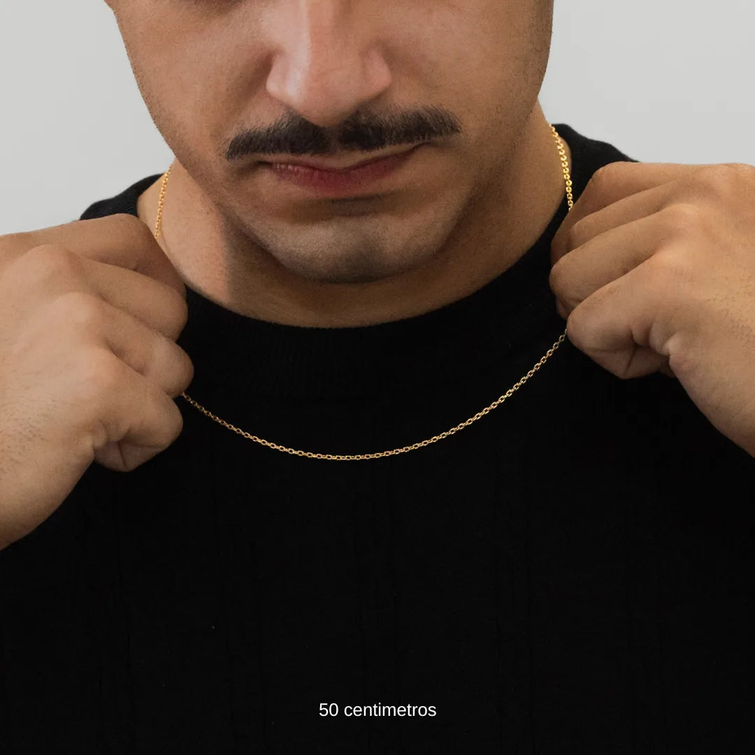 Corrente Cadeado 2mm Banhado a ouro 18k