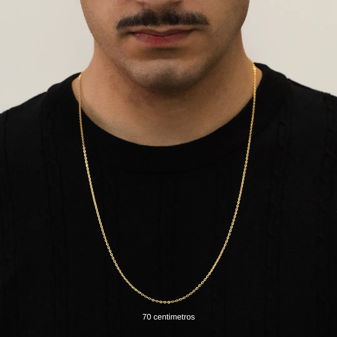 Corrente Cadeado 2mm Banhado a ouro 18k