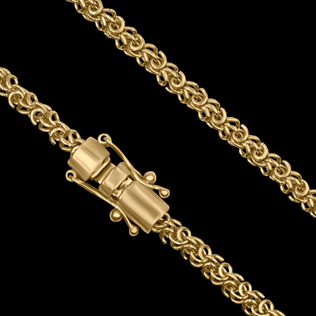 Corrente Friso 4mm Banhado a Ouro 18k