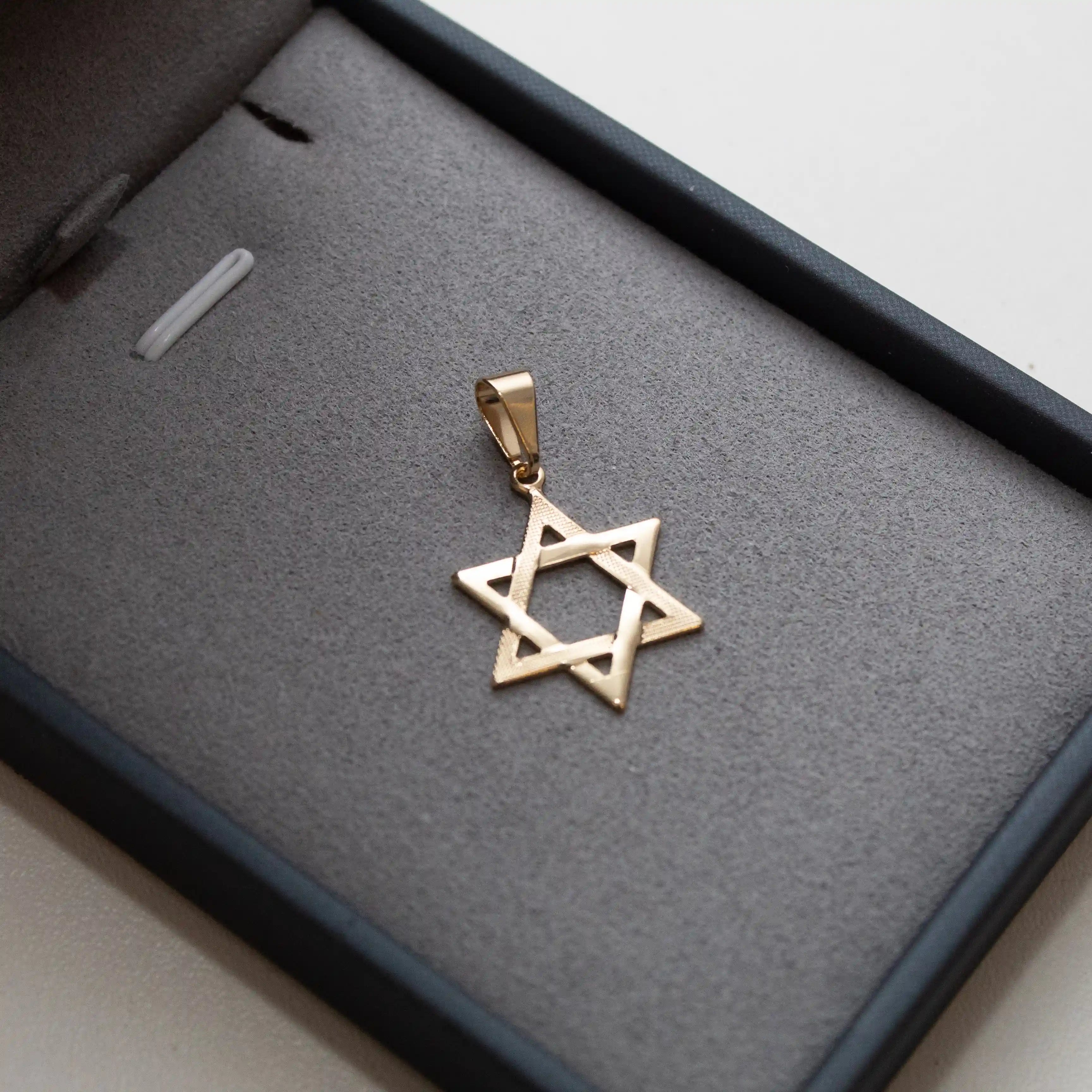 Corrente Cartier long 2mm com pingente Estrela de David Banhado a Ouro 18k