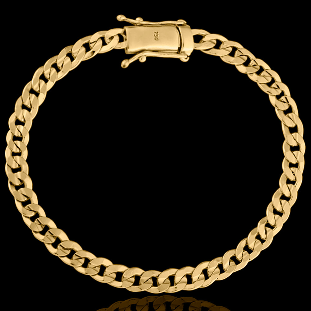 Pulseira Laminada 5,5mm Banhado a Ouro 18k