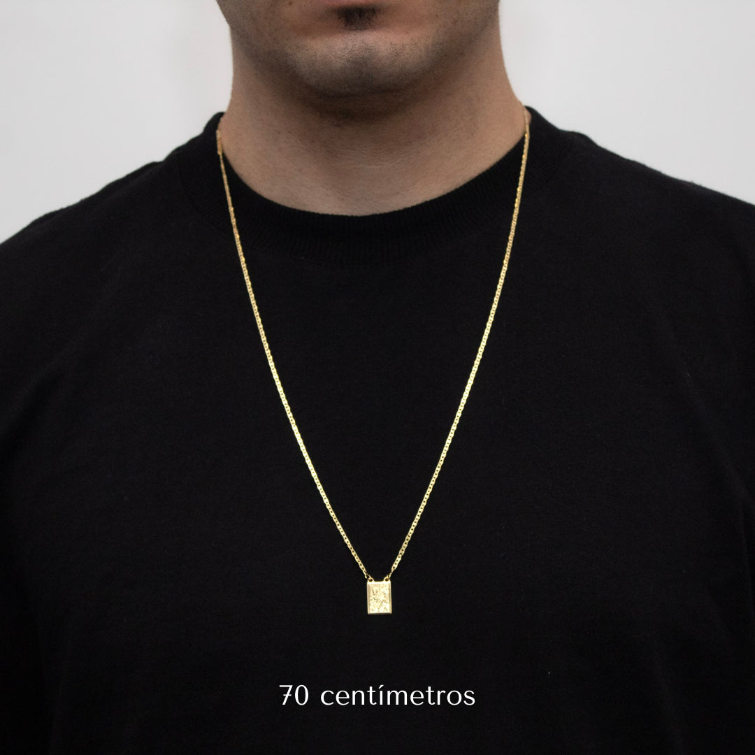 Escapulario masculino - são jorge banhado a ouro 18k