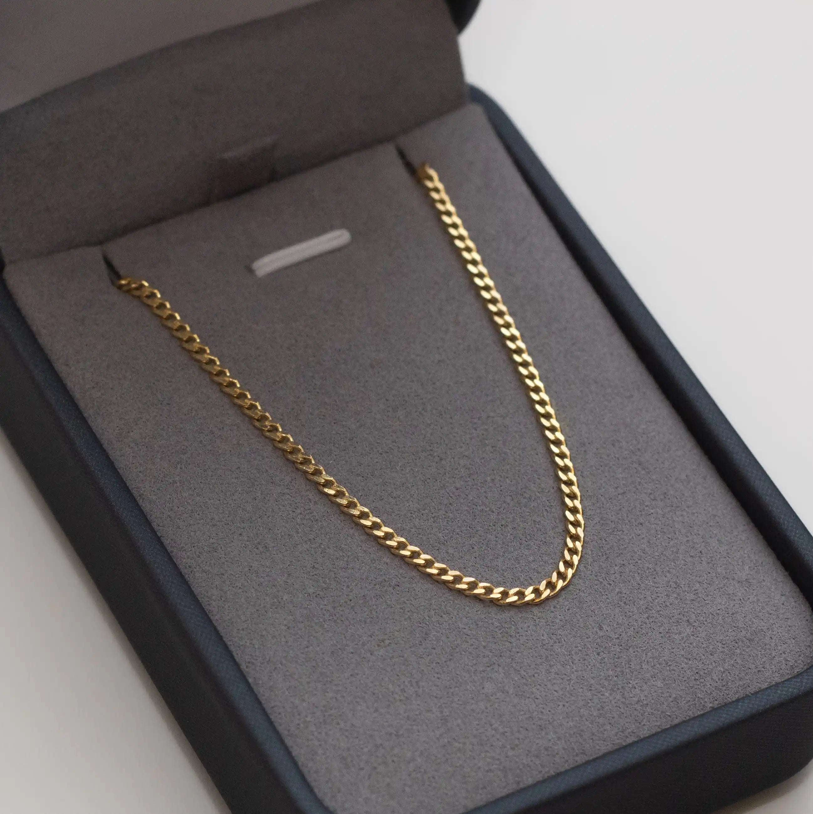 corrente banhada a ouro masculina - grumet 2mm - 18k