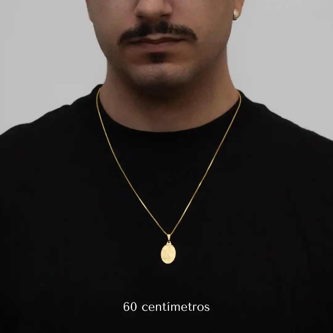 Corrente Veneziana com Pingente Nossa Senhora de Fátima Banhado a Ouro 18k