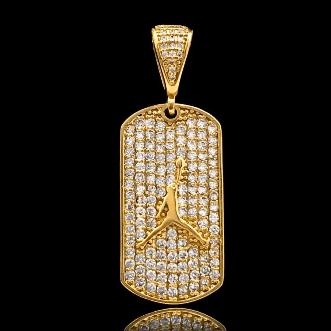 Pingente Jordan Cravejado Banhado a Ouro 18k - Rei18k