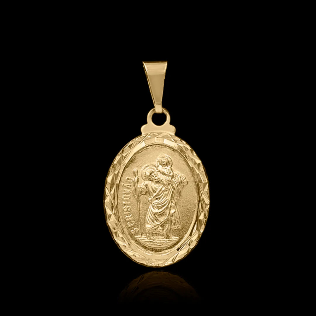 Pingente São Cristovão Banhado a ouro 18k