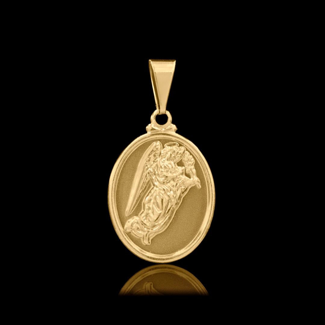 Pingente Anjo Gabriel Banhado a Ouro 18k