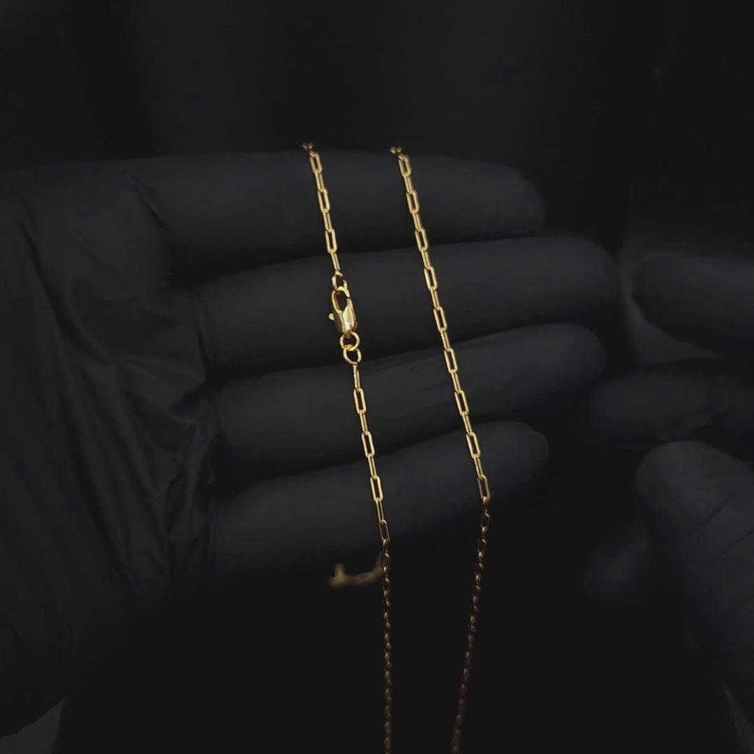 corrente banhada a ouro masculina - cartier long 2mm - ouro 18k