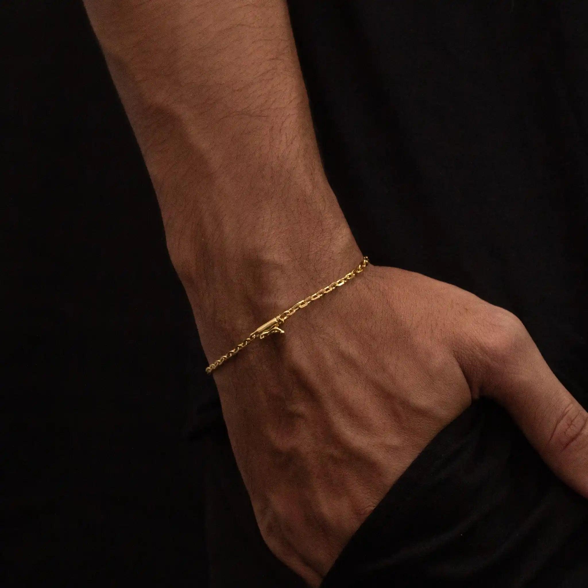 pulseira masculina banhada a ouro - cartier cadeado 25mm ouro 18k