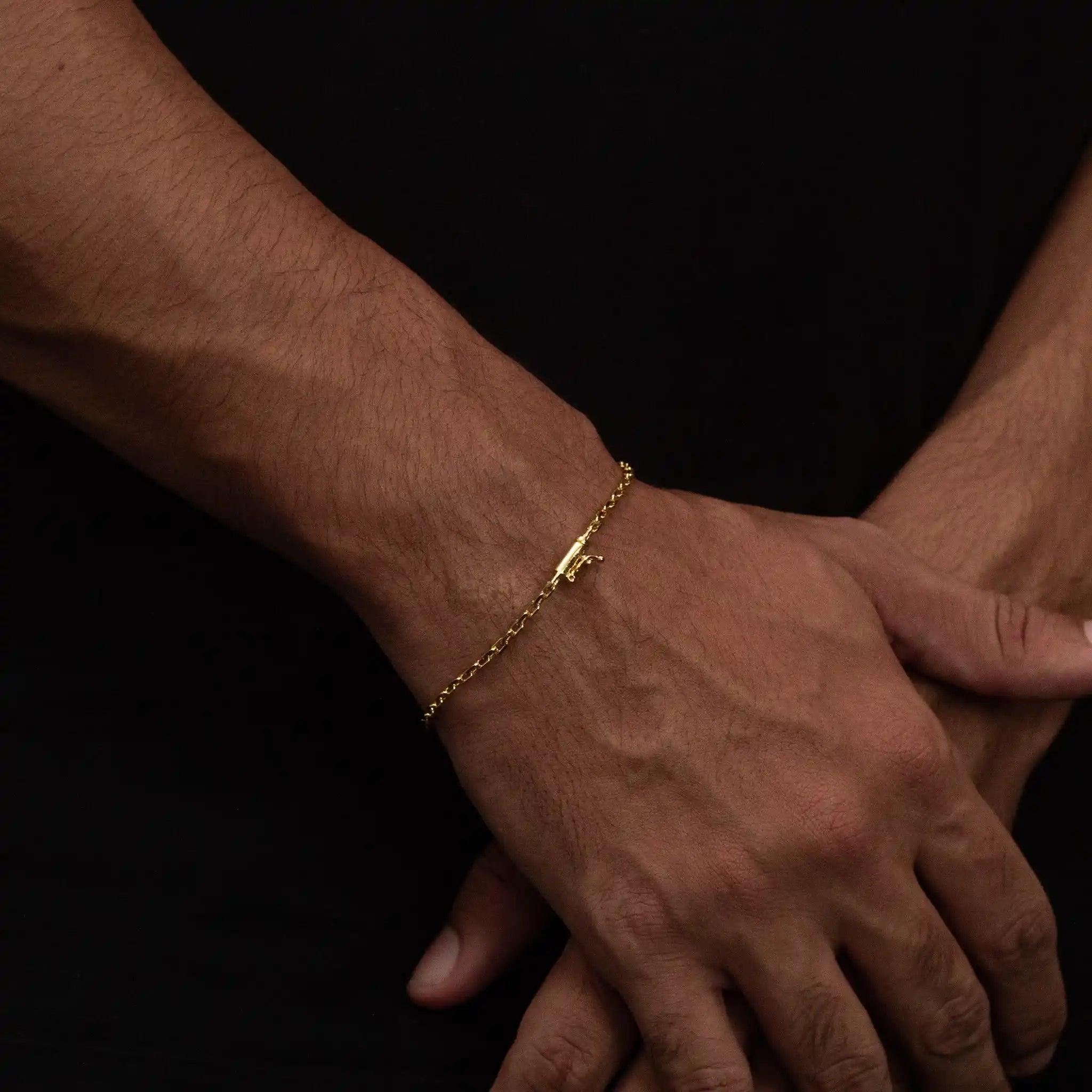 pulseira masculina banhada a ouro - cartier cadeado 25mm ouro 18k