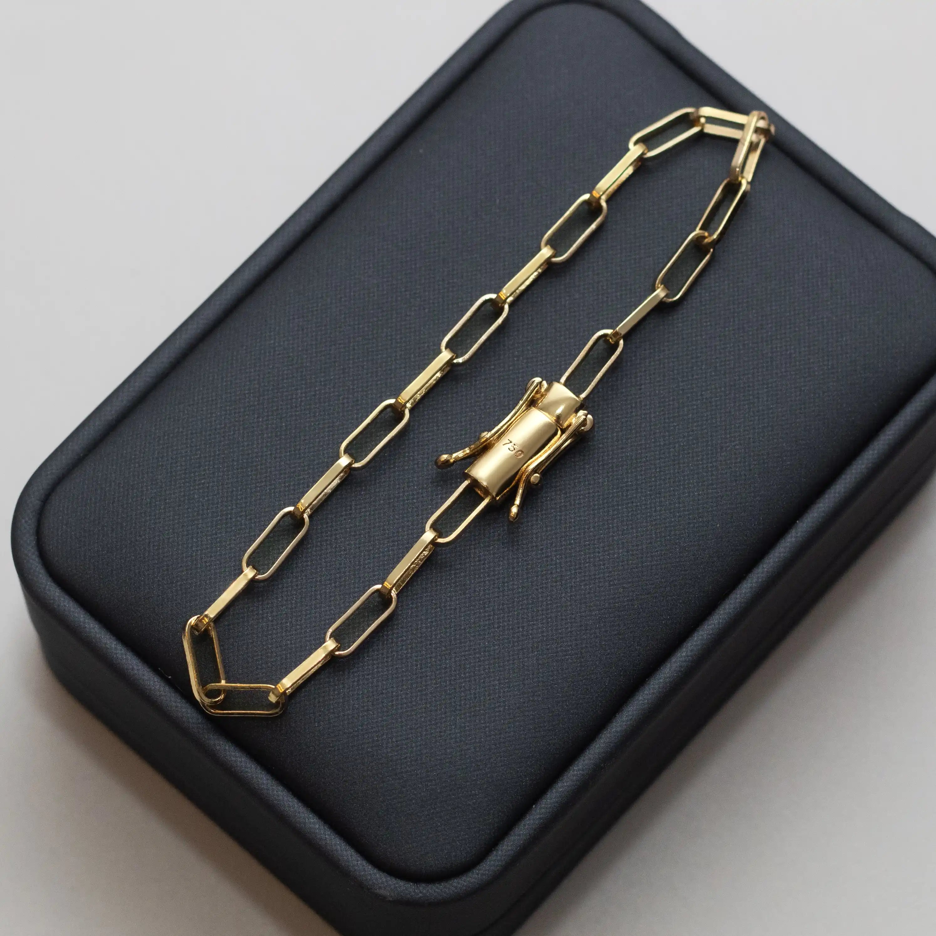 pulseira masculina banhada a ouro - cartier 4mm - ouro 18k