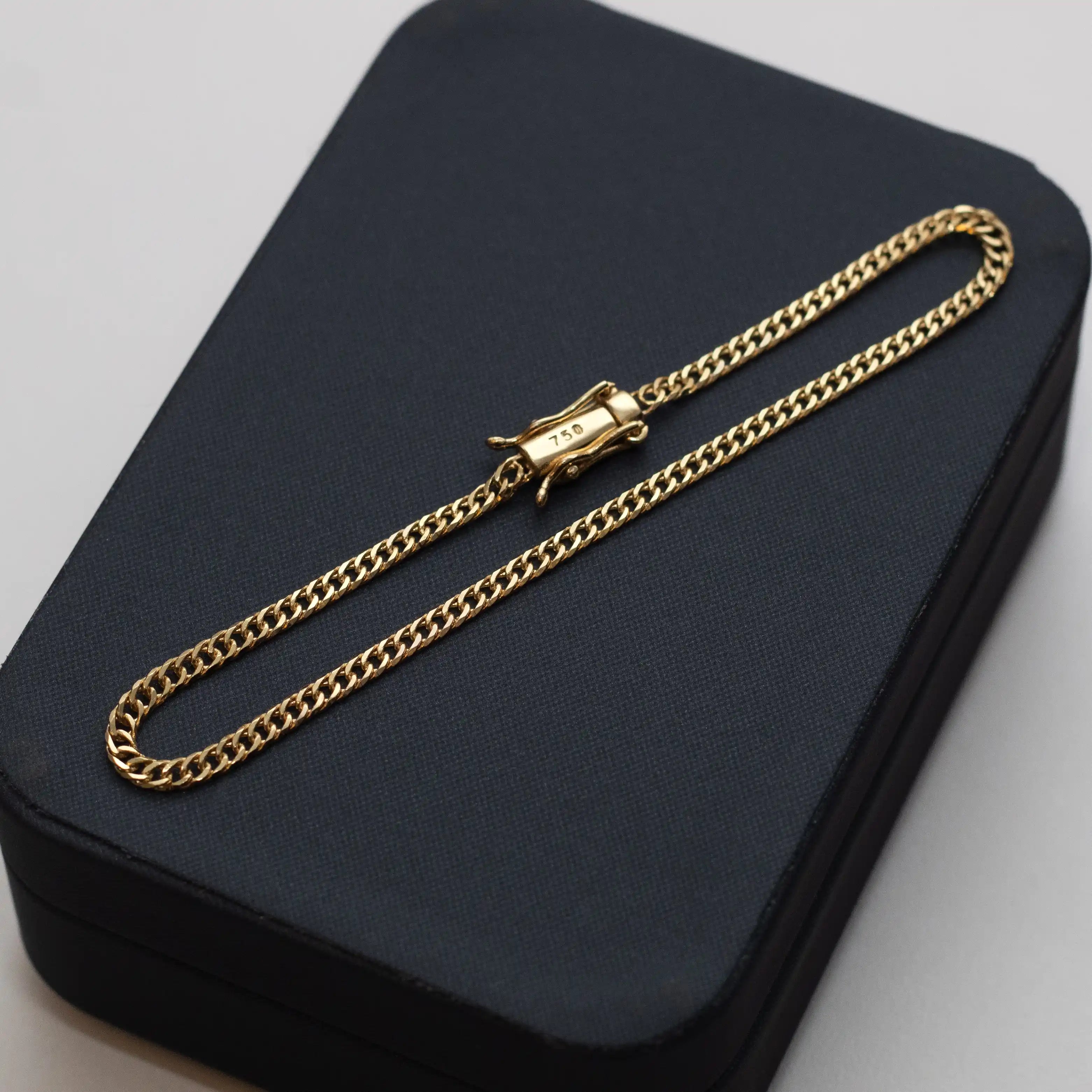 Pulseira Grumet Dupla 3mm Banhado a Ouro 18k