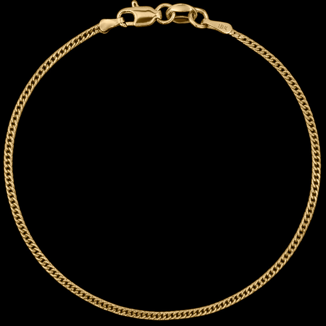 Pulseira Grumet duplo 2mm Banhado a Ouro 18k