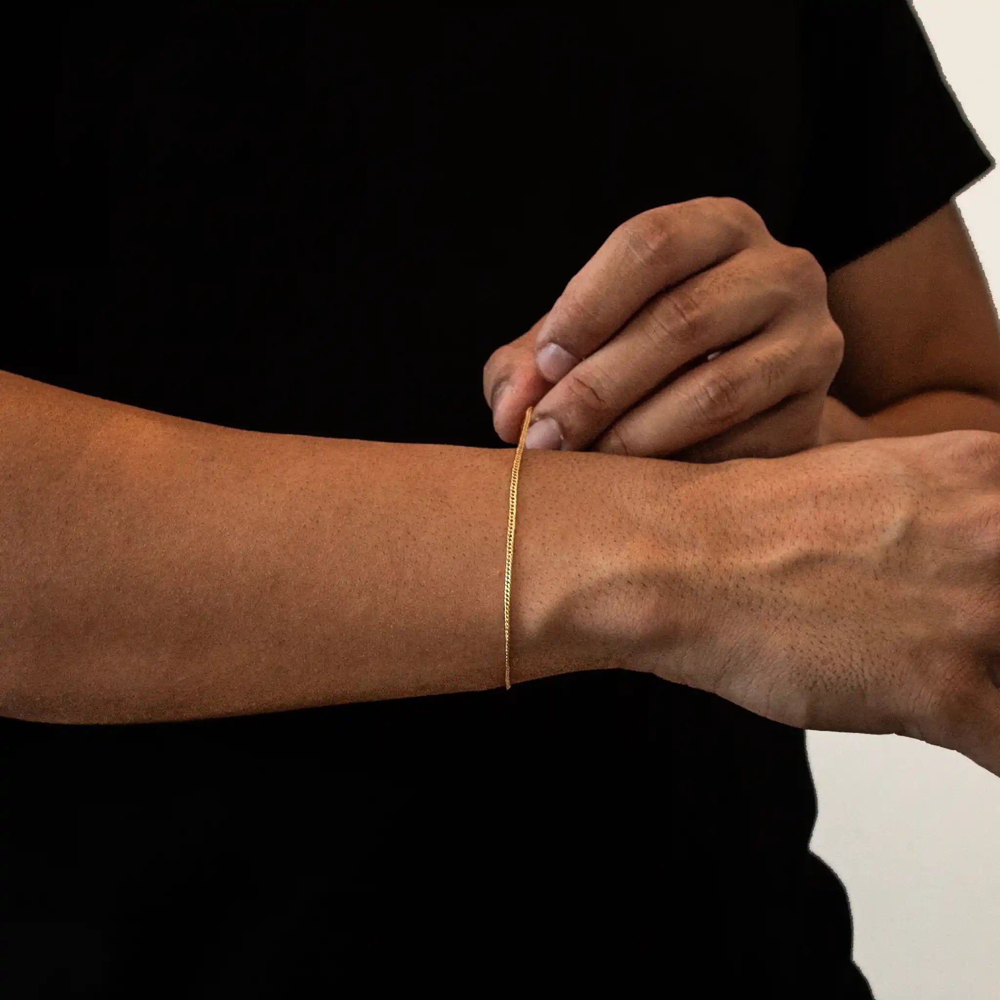 Pulseira Grumet duplo 2mm Banhado a Ouro 18k