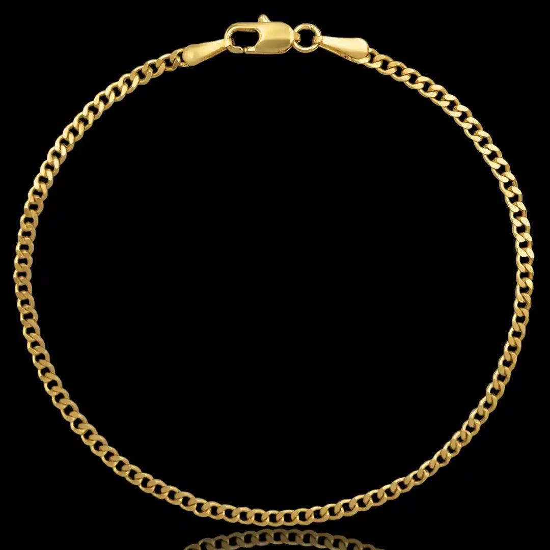 pulseira masculina banhada a ouro - grumet 2mm - ouro 18k