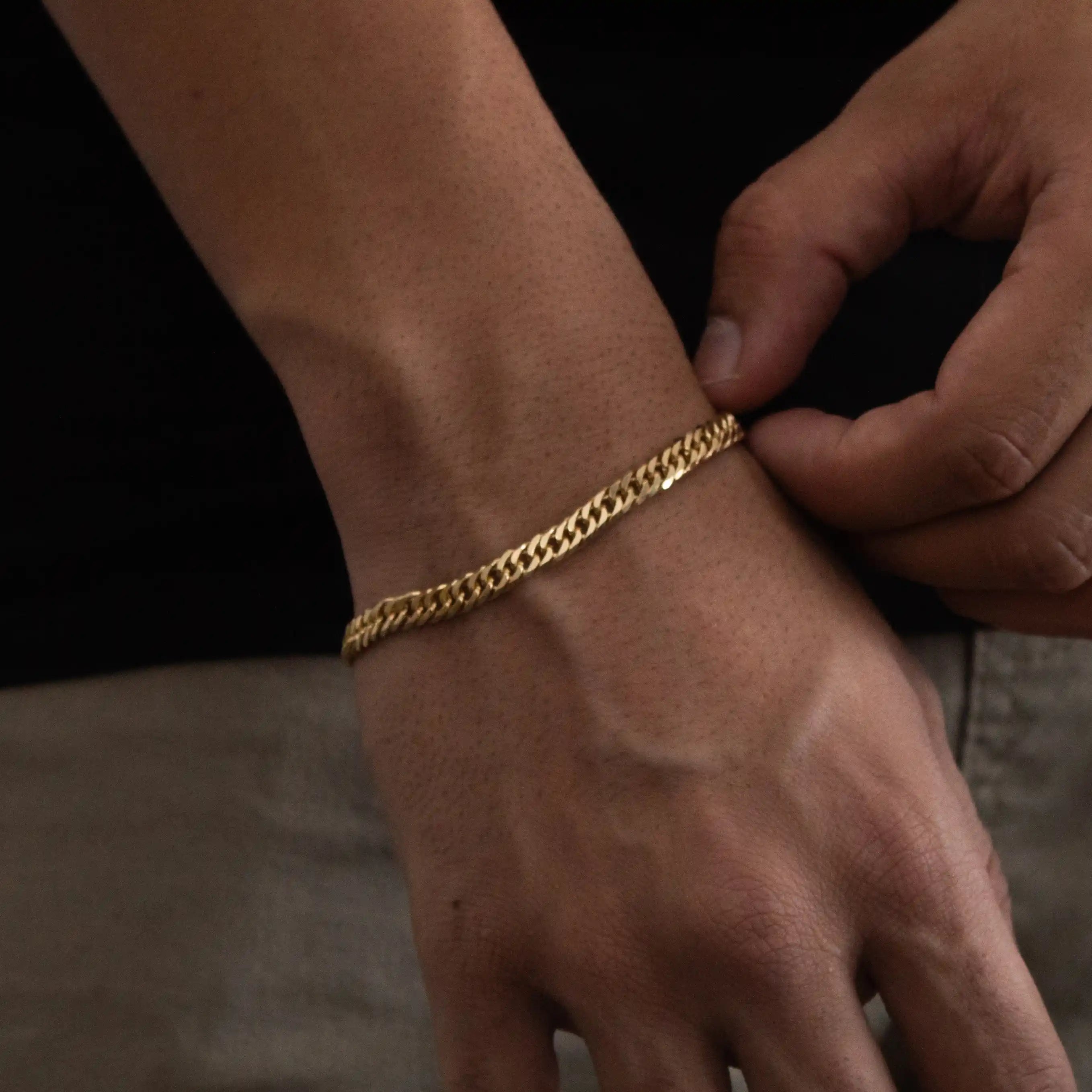 Pulseira Grumet Duplo 5,5mm Banhado a Ouro 18k