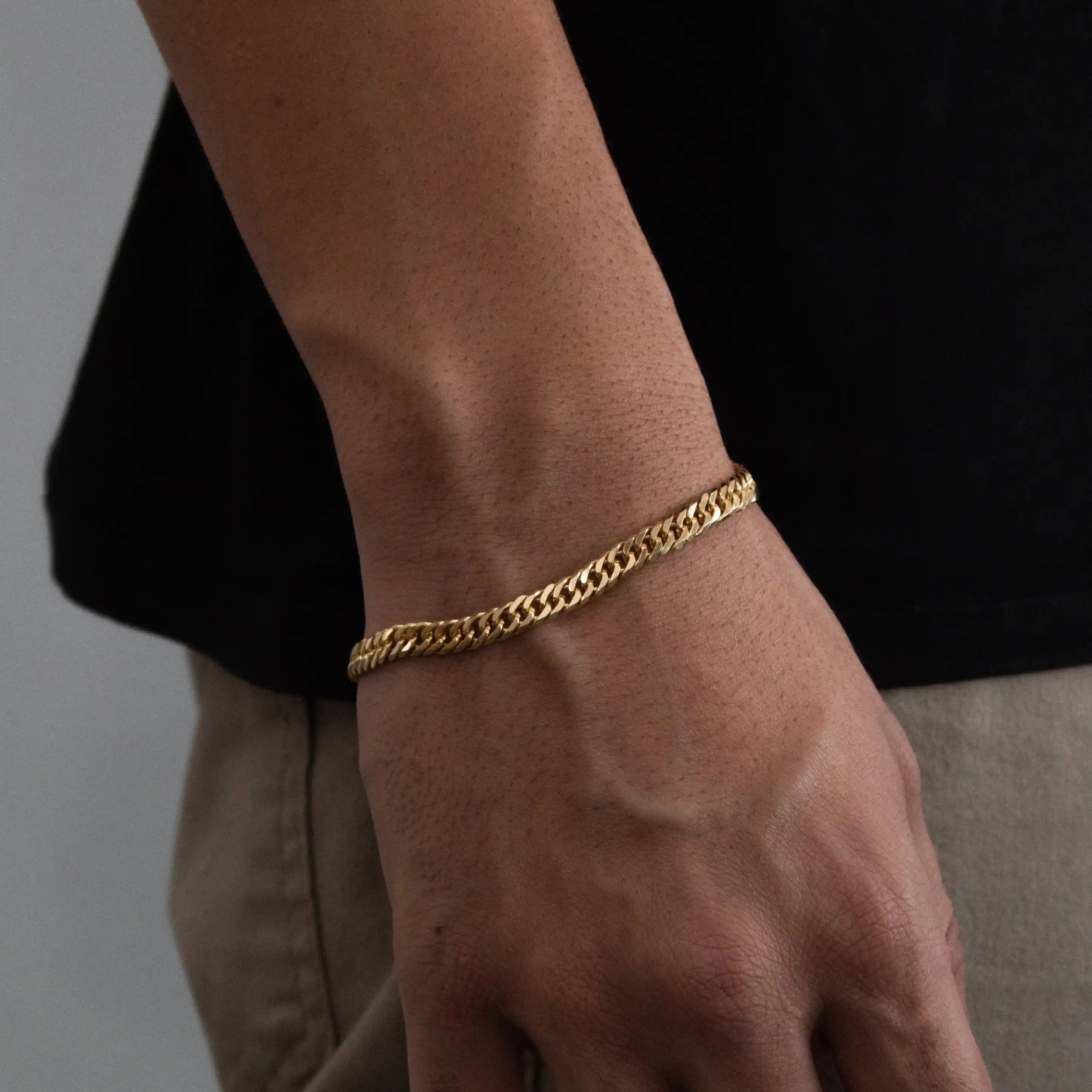 Pulseira Grumet Duplo 5,5mm Banhado a Ouro 18k