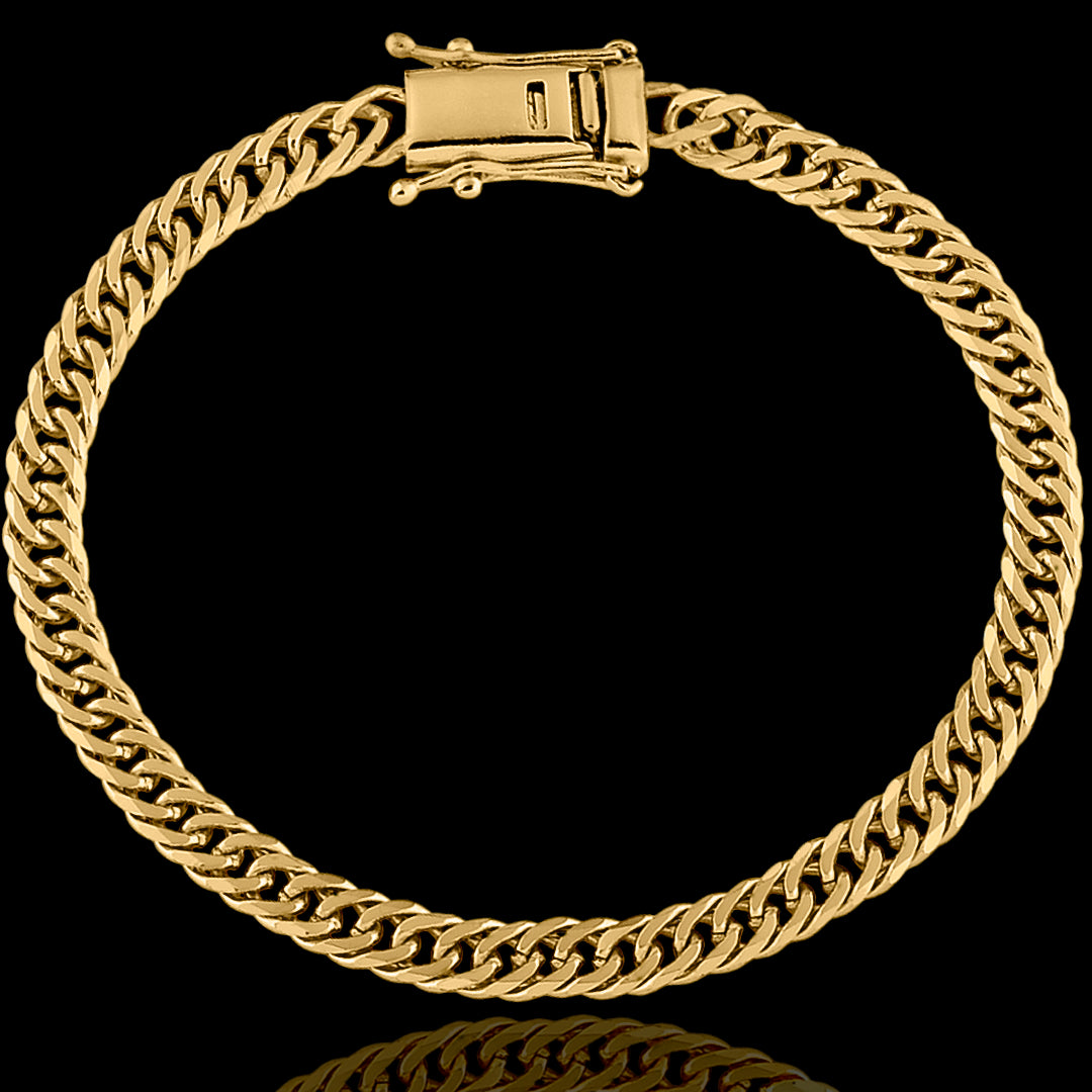 Pulseira Grumet Duplo 5,5mm Banhado a Ouro 18k