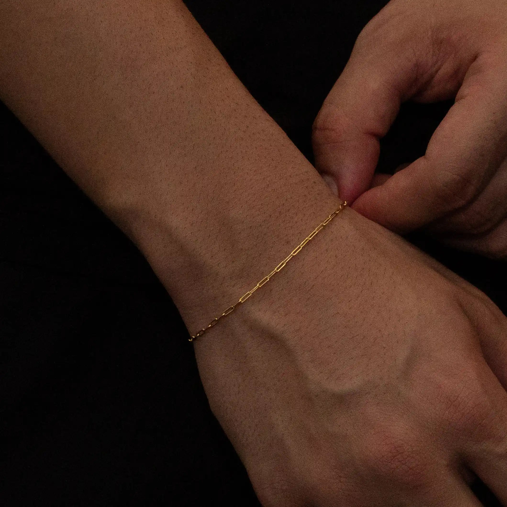 pulseira de ouro masculina - cartier long 2mm - ouro 18k