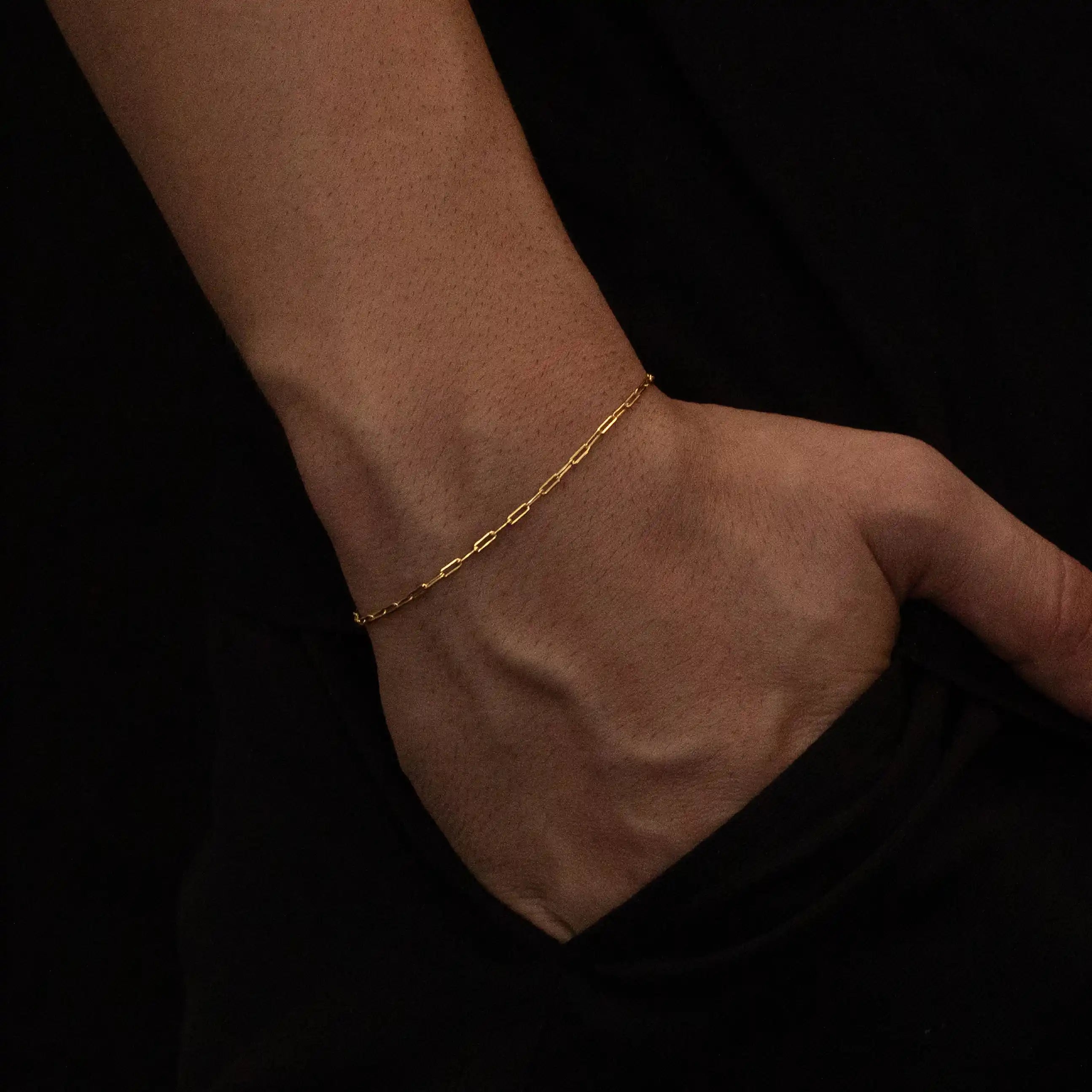 pulseira masculina banhada a ouro -cartier long 2mm - ouro 18k