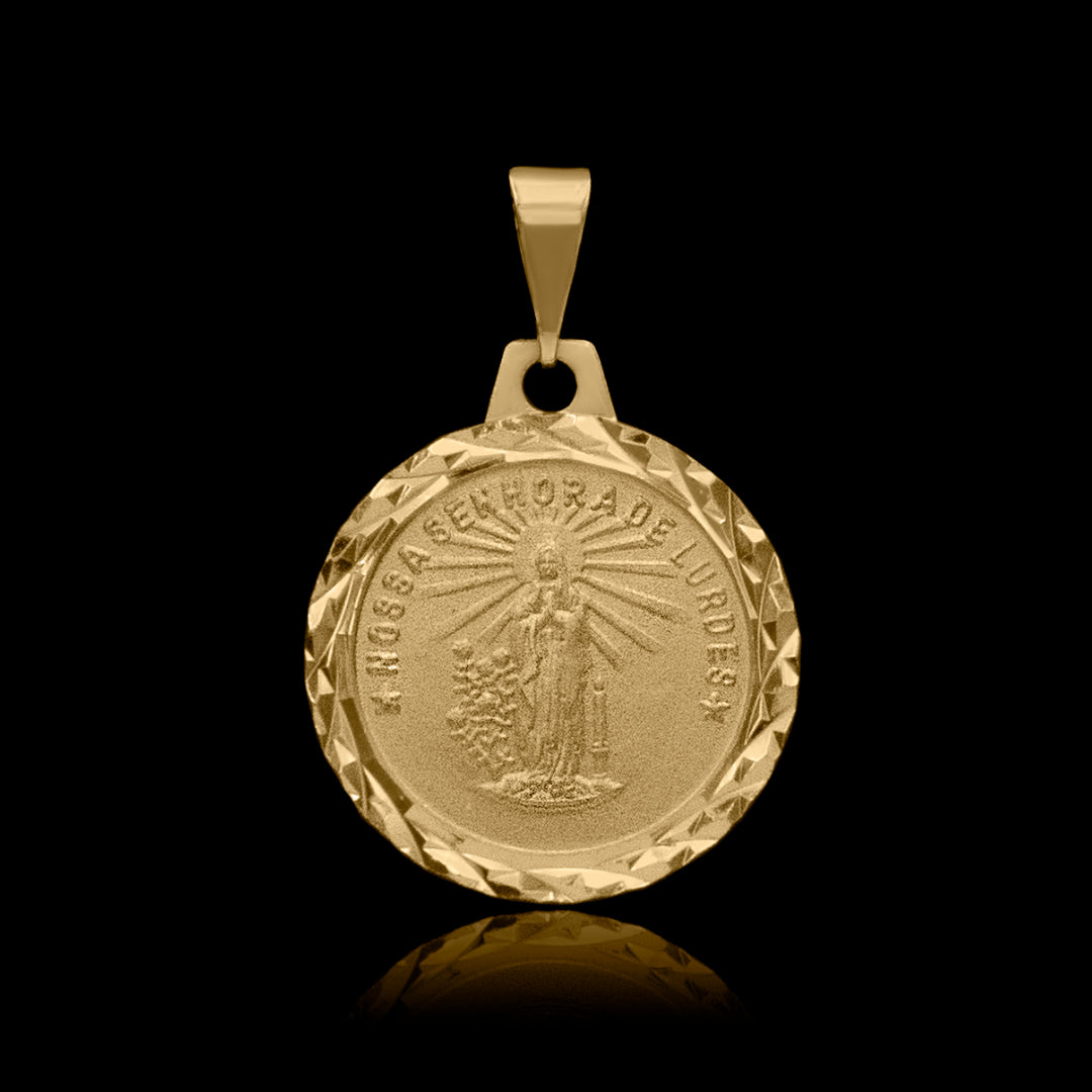Pingente Nossa Senhora de Lurdes Banhado a Ouro 18k