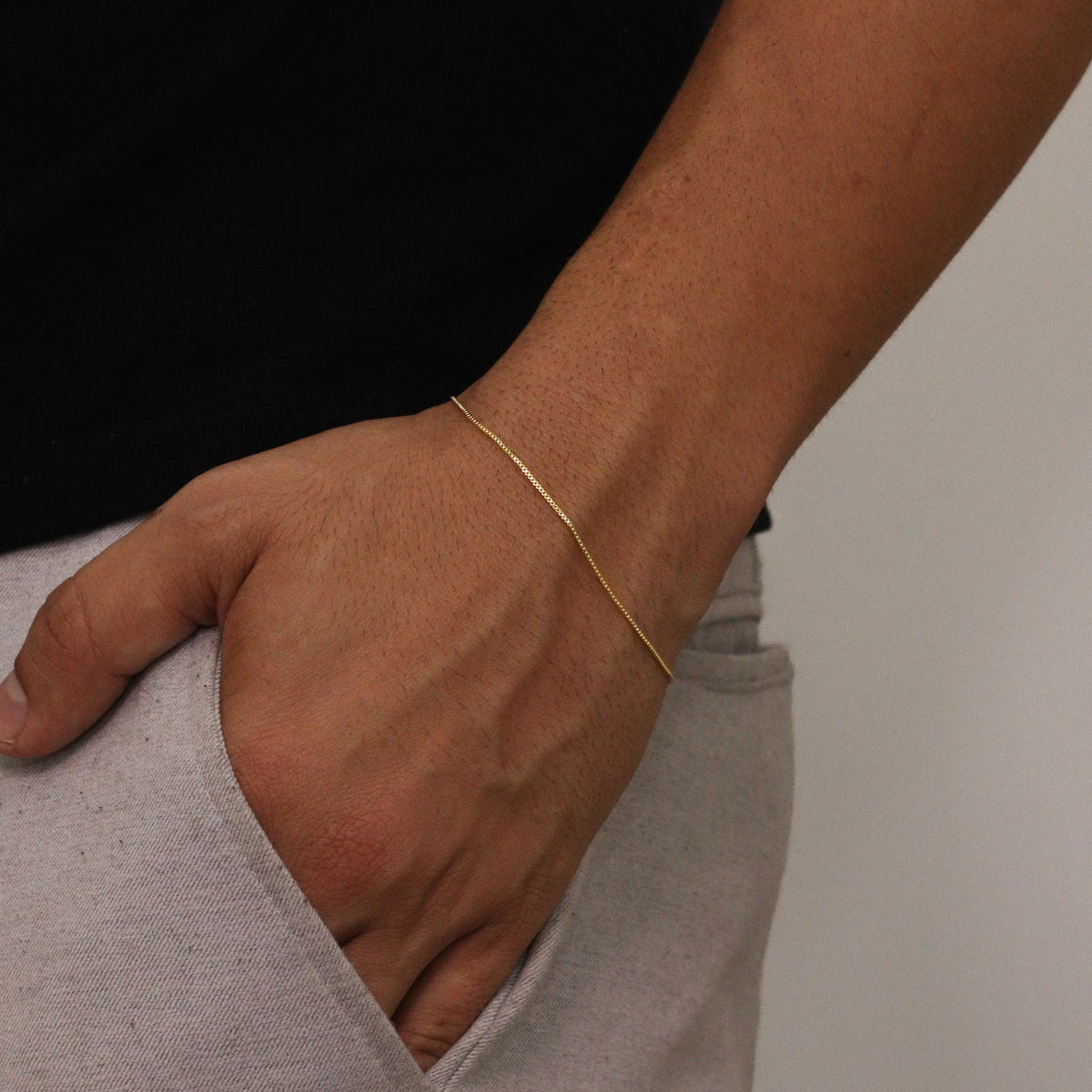 Pulseira Veneziana 1mm Banhado a Ouro 18k