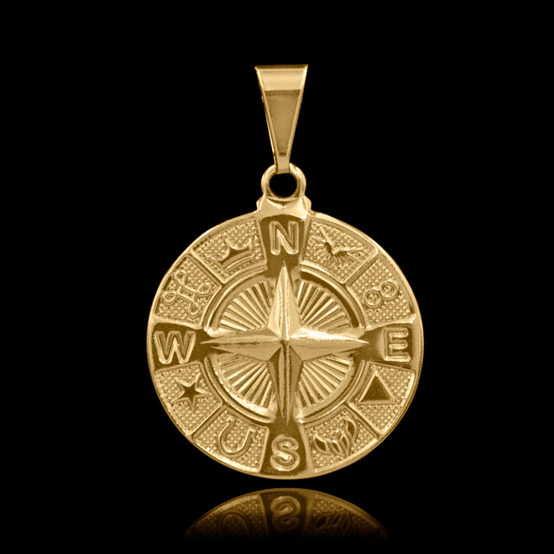 Pingente Rosa dos Ventos Banhado a Ouro 18k